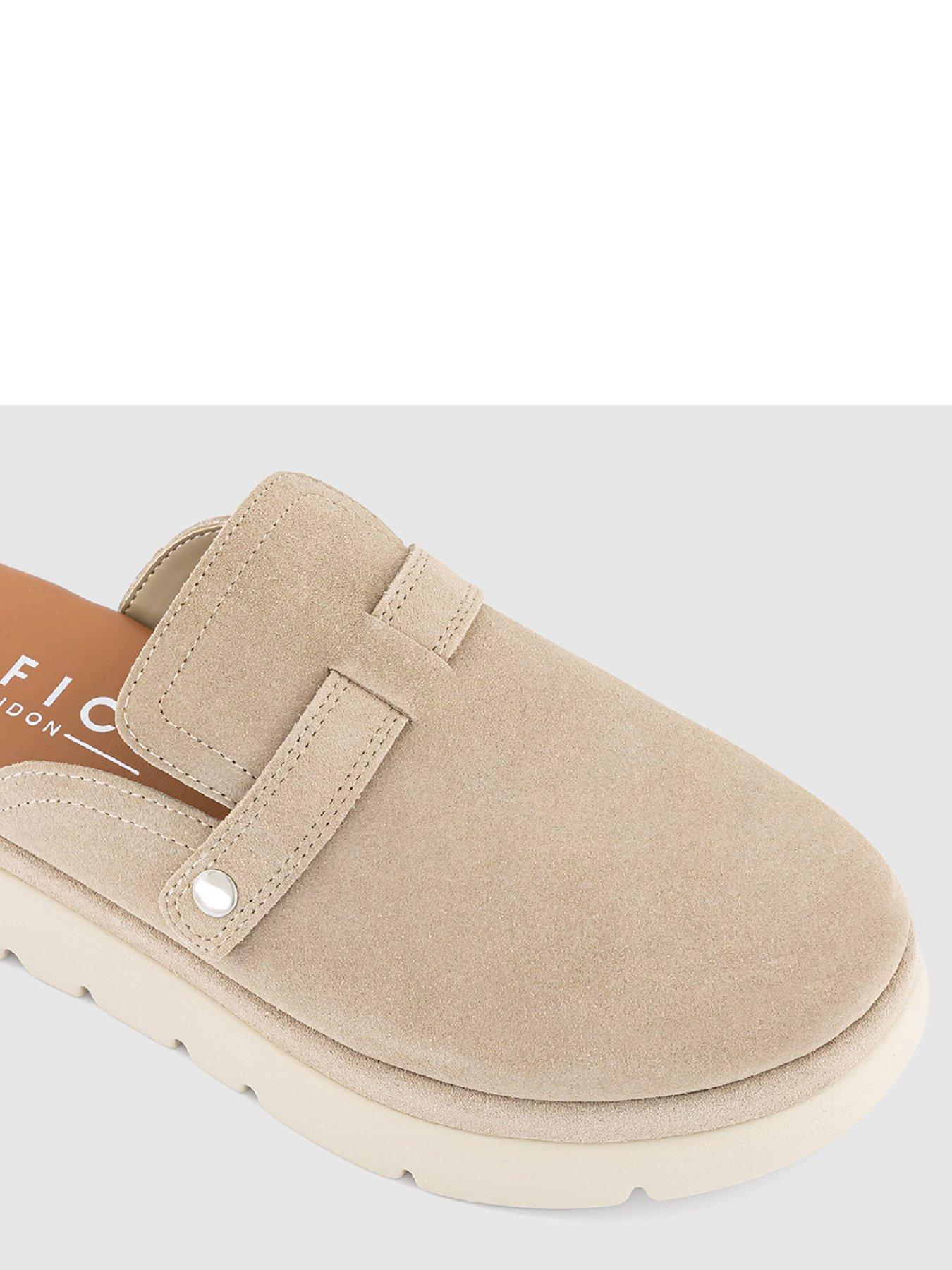  image of office-fia-suede-clog-taupe-suede
