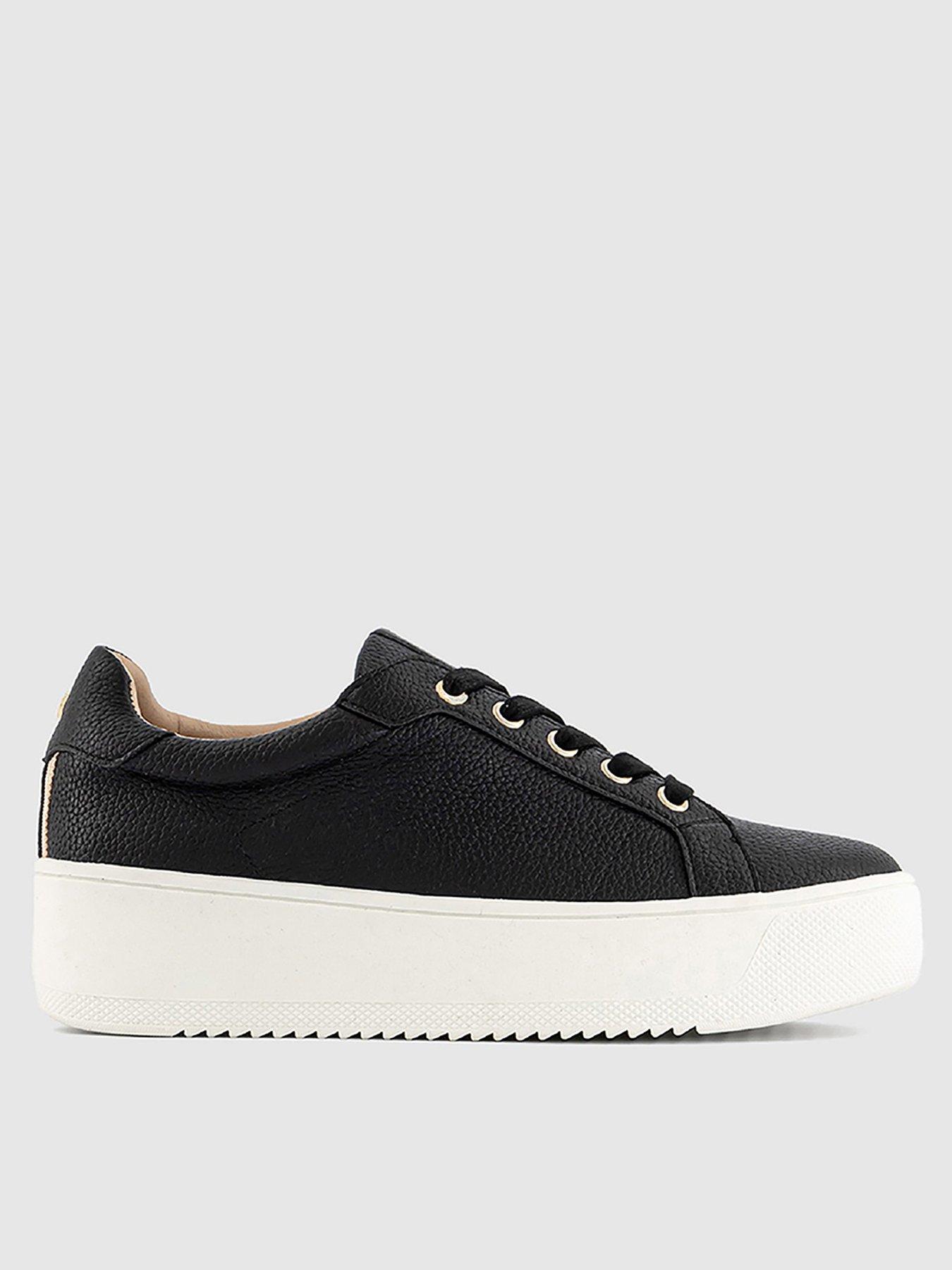  image of office-tilly-platform-lace-up-trainer-black