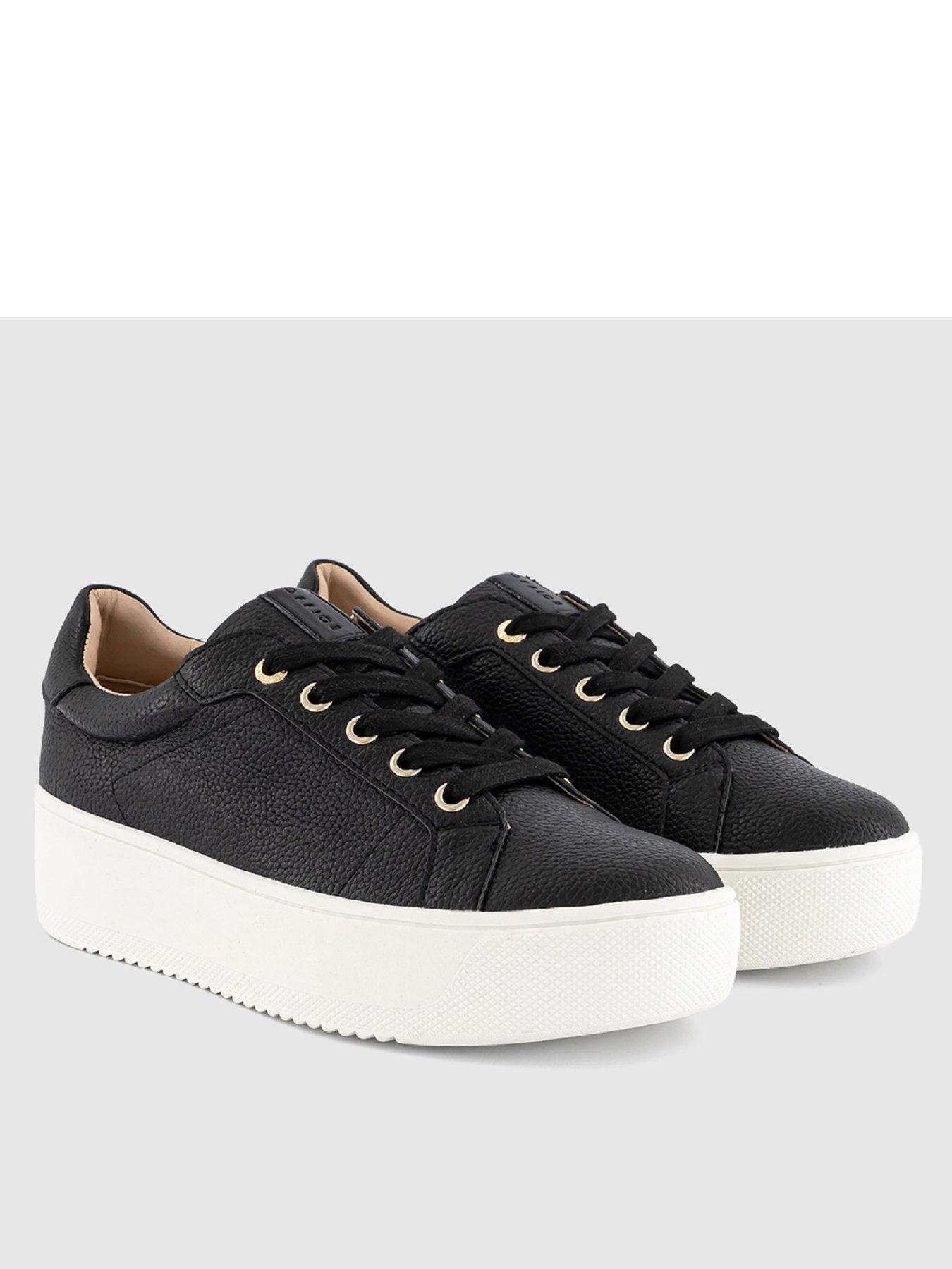  image of office-tilly-platform-lace-up-trainer-black