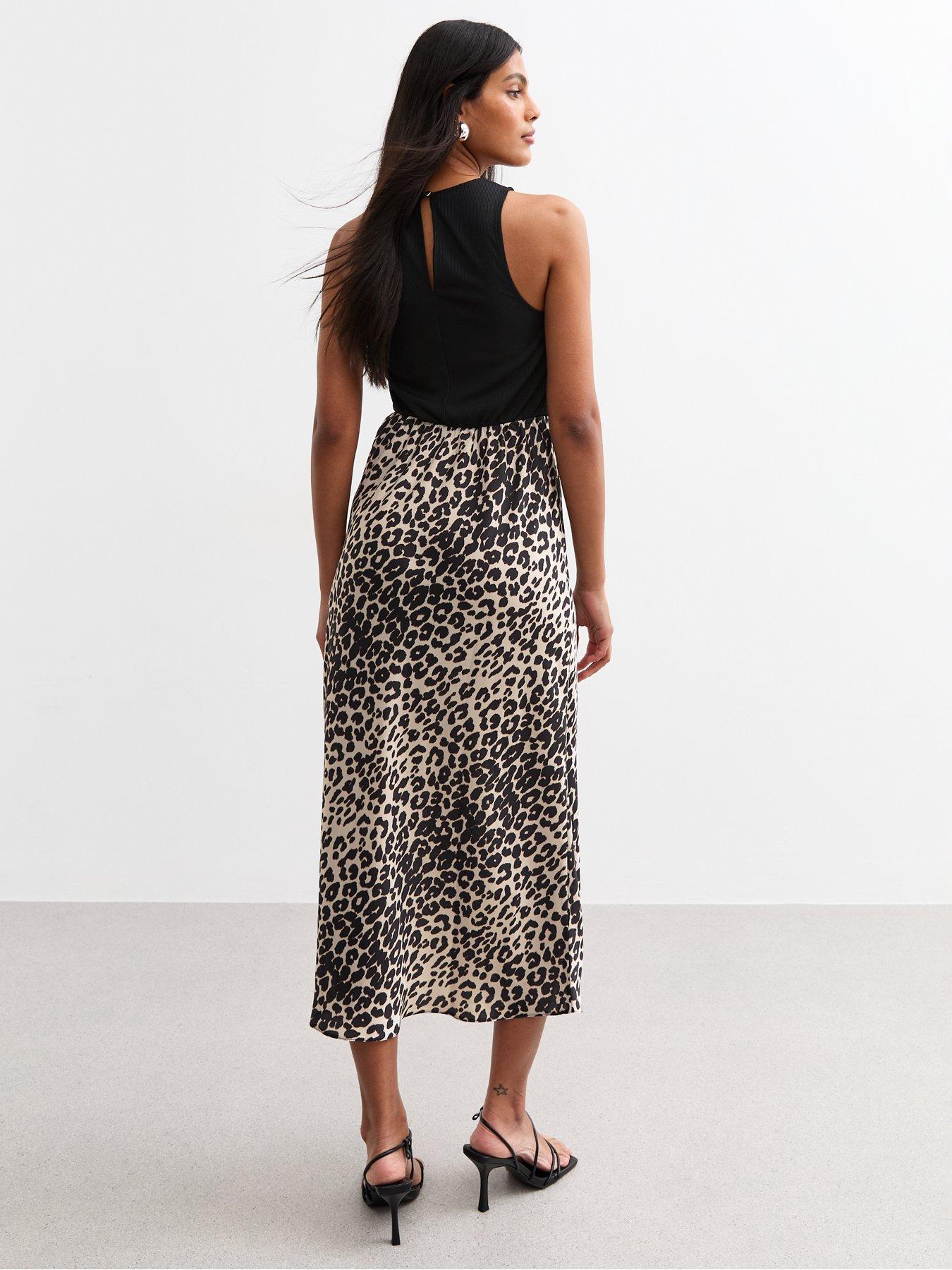 new-look-animal-print-satin-skirt-midi-dress-brown-littlewoods