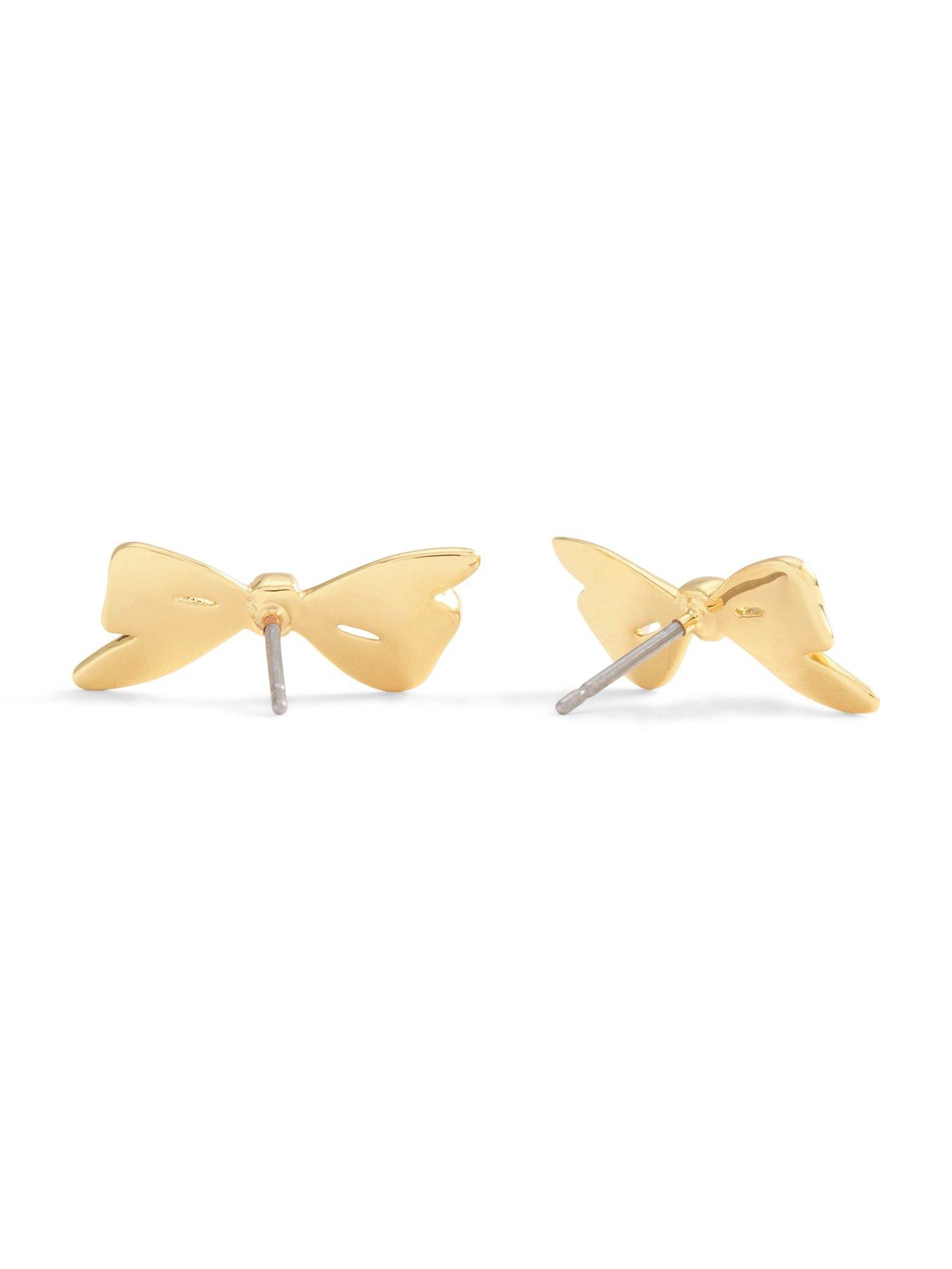  image of coach-signature-bow-stud-earrings-gold