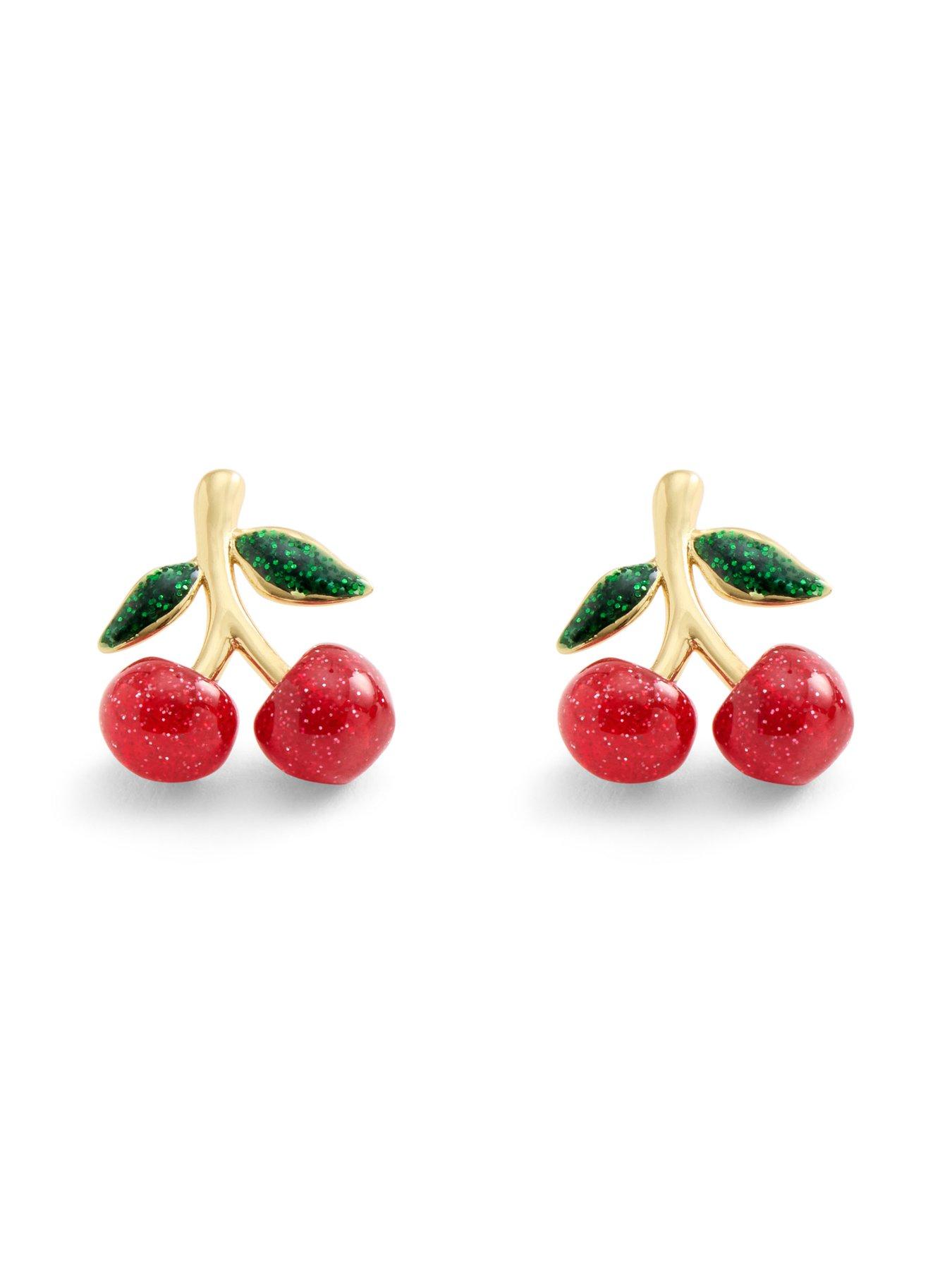  image of coach-cherry-cluster-stud-earrings-red