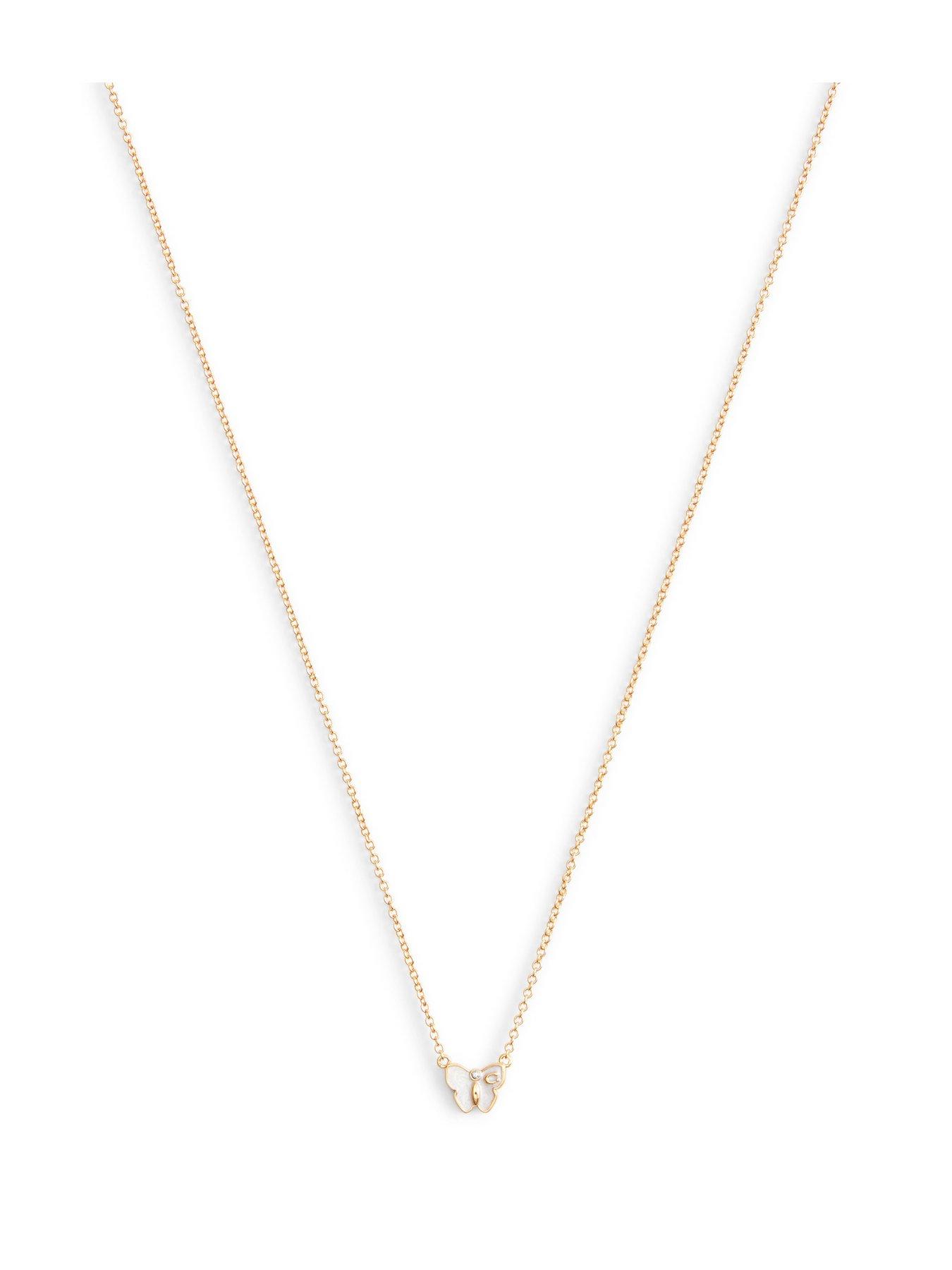  image of coach-signature-butterfly-pendant-necklace-white