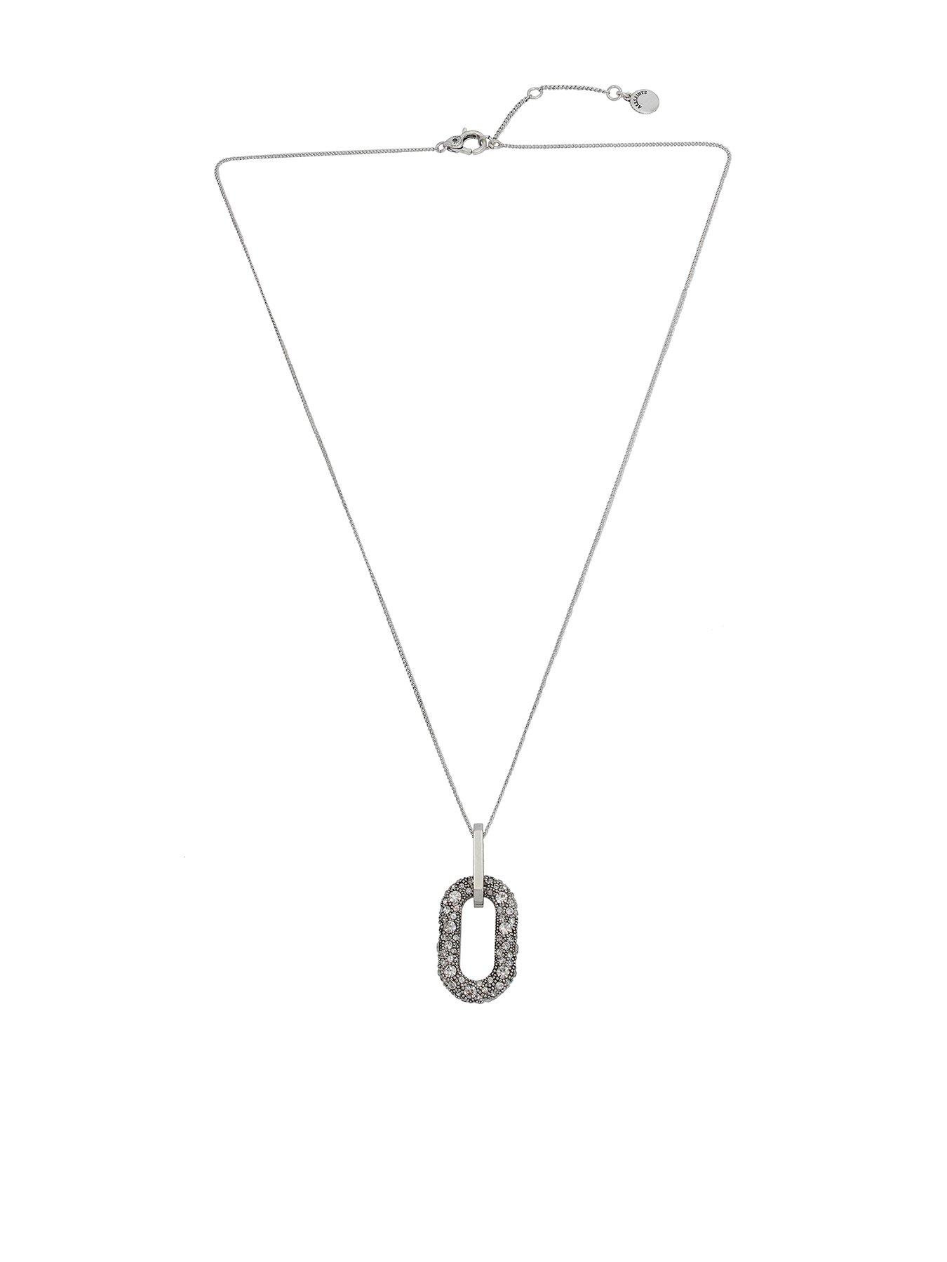 allsaints-paveacute-link-pendant-necklace-silver