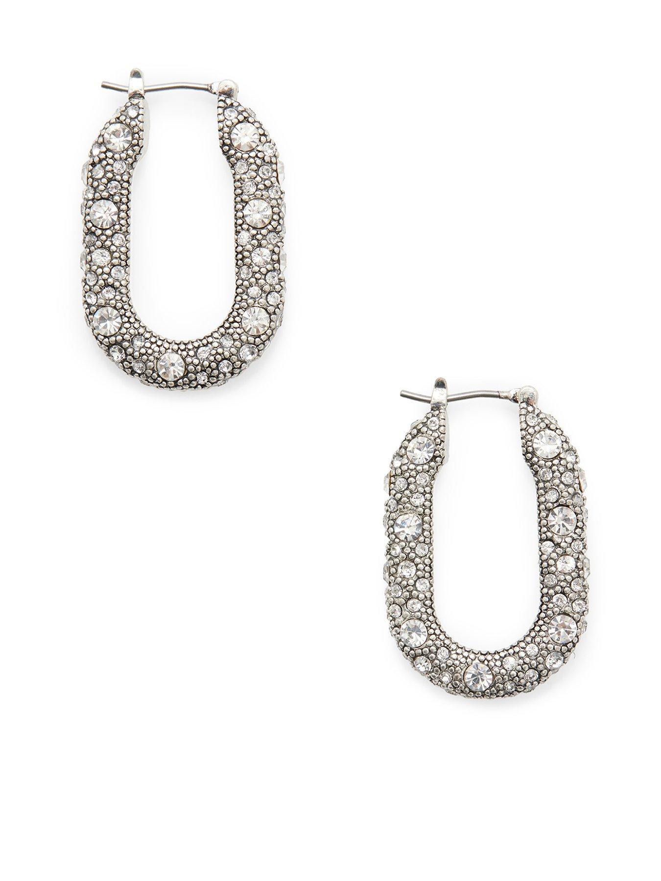 allsaints-paveacute-hoop-earrings-silver