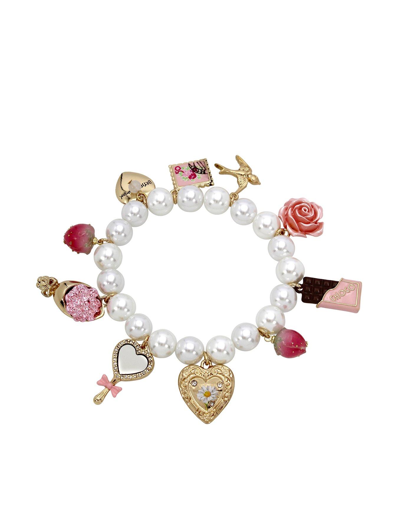 betsey-johnson-sweetheart-charm-pearl-stretch-bracelet