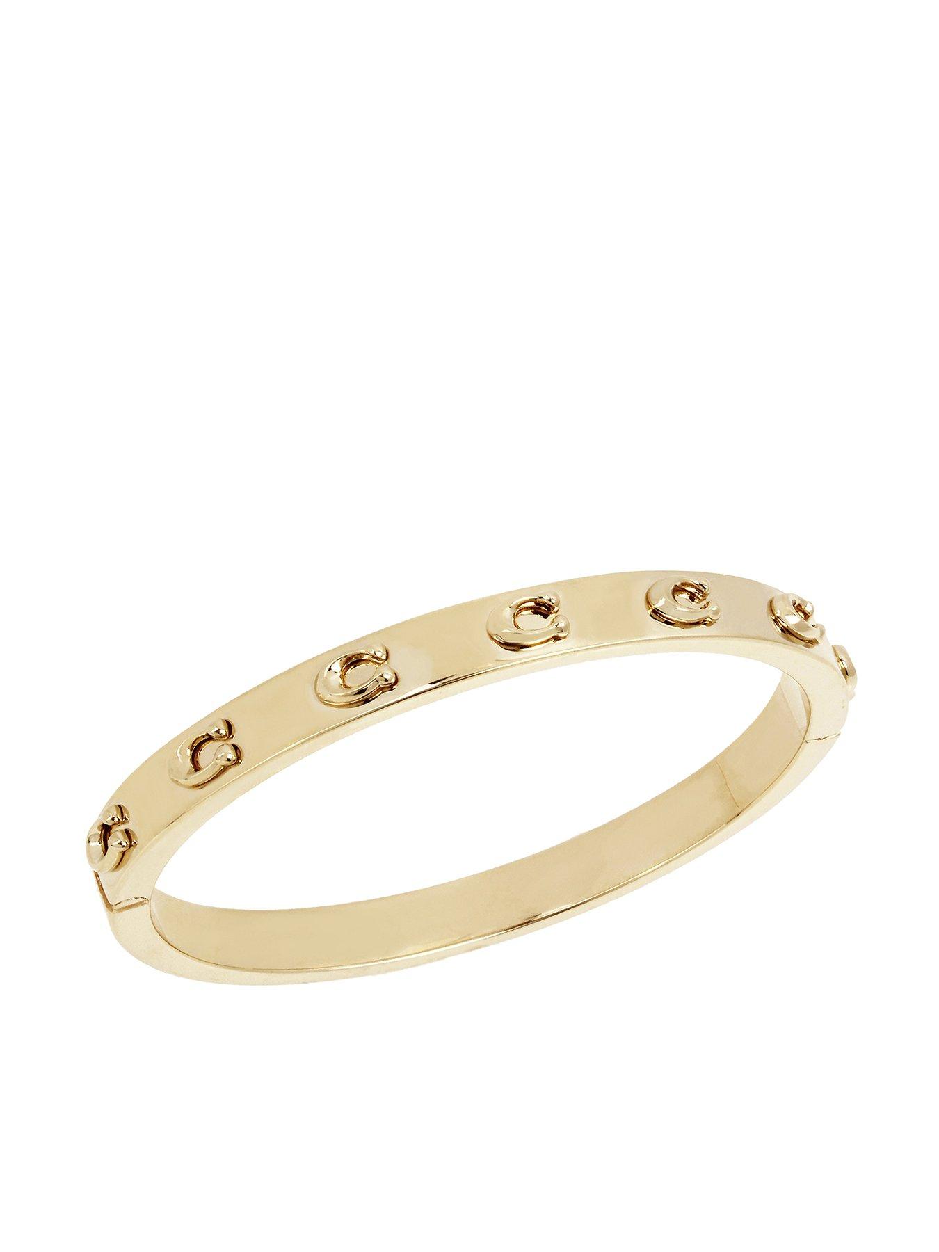  image of coach-signature-c-hinged-bangle-bracelet