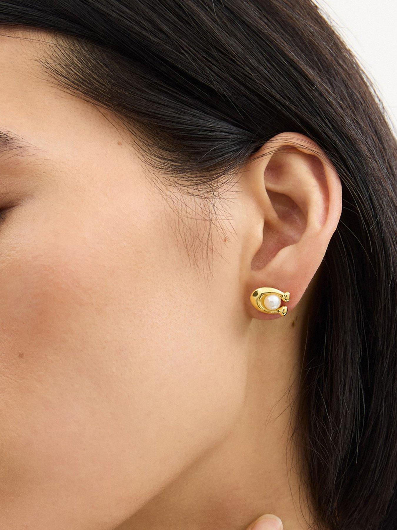  image of coach-pearl-signature-stud-earrings