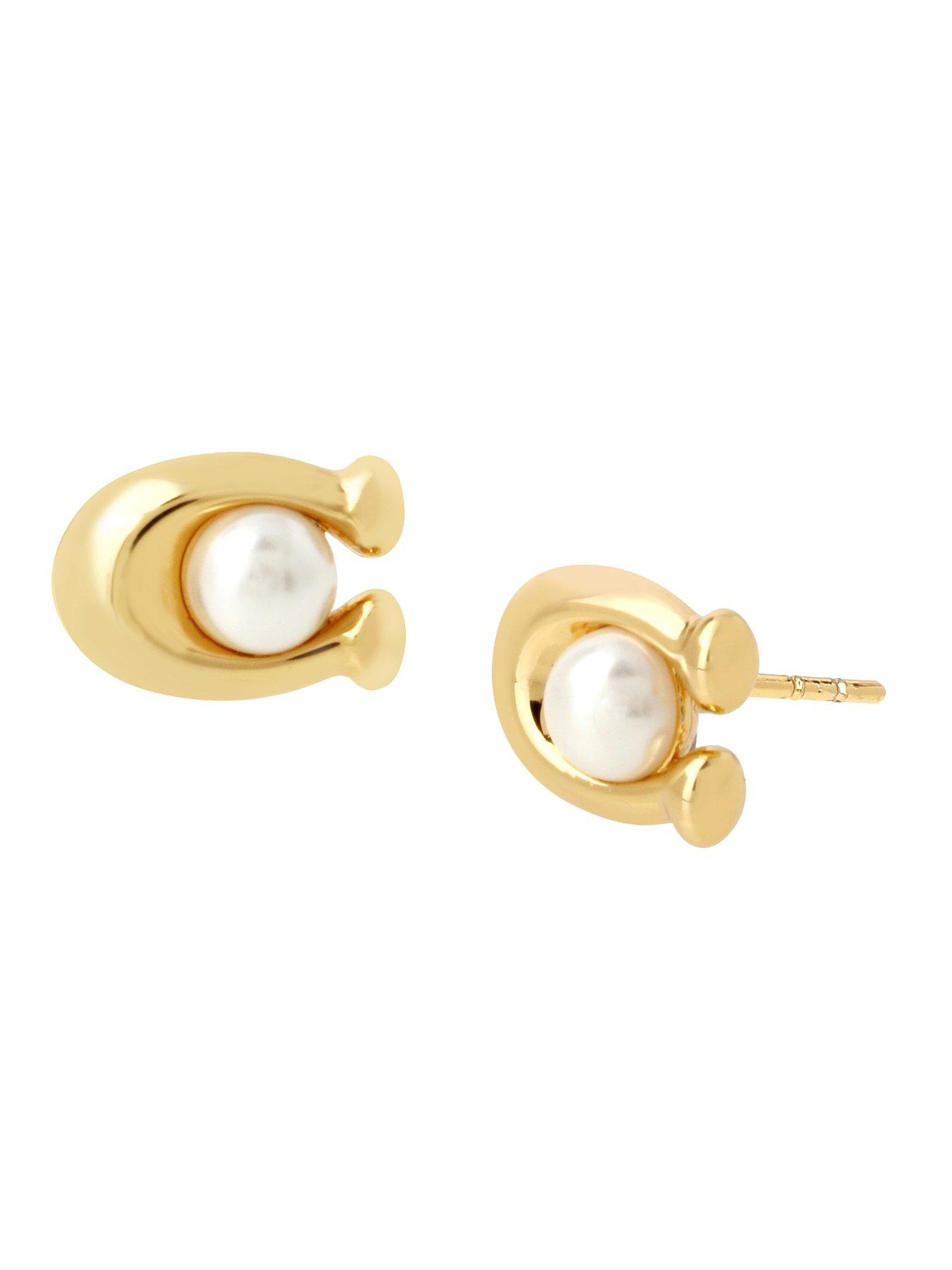  image of coach-pearl-signature-stud-earrings