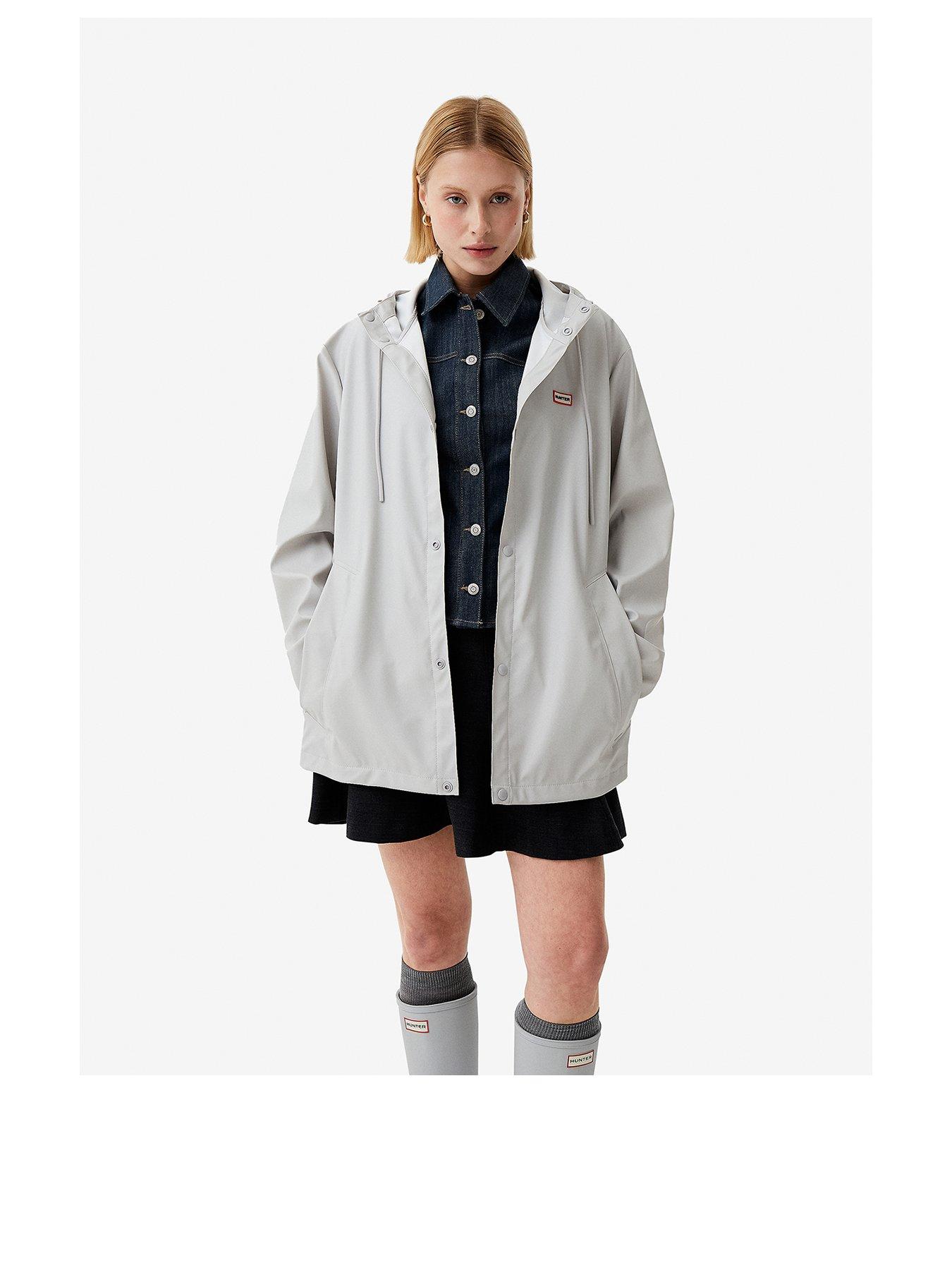 Image 1 of 3 of Hunter Izzy Pu Hooded Jacket - Grey