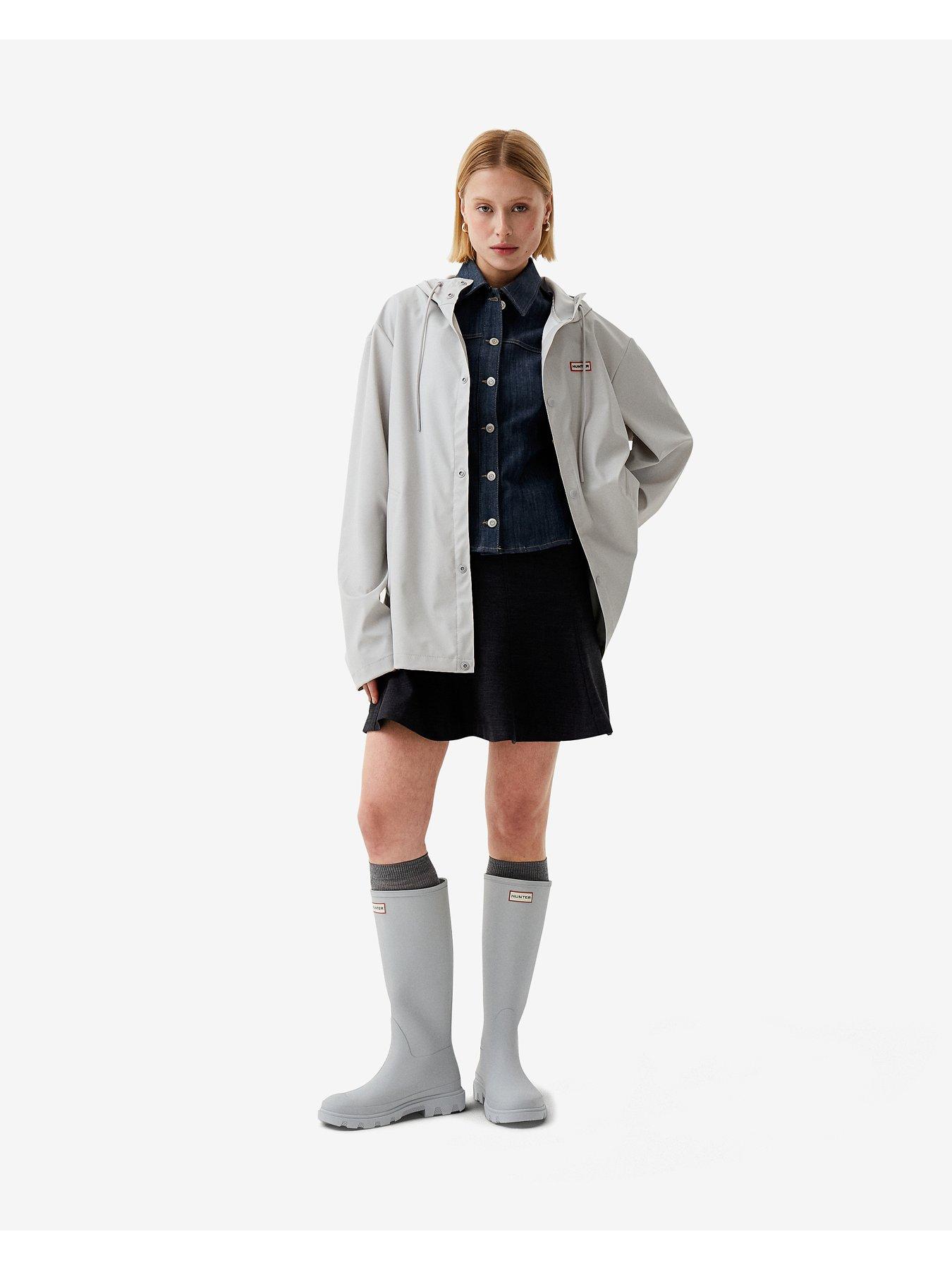Image 2 of 3 of Hunter Izzy Pu Hooded Jacket - Grey