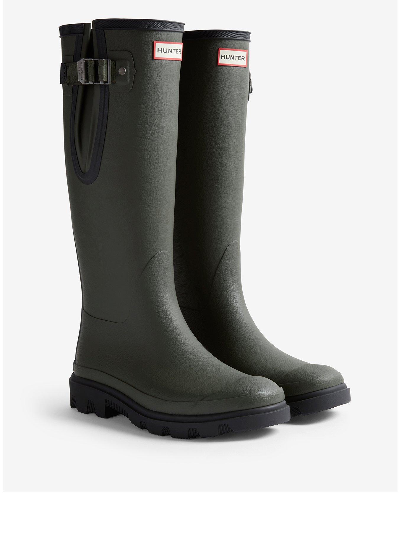 Hunter Womens Downpour Adjustable Boot - Dark Olive