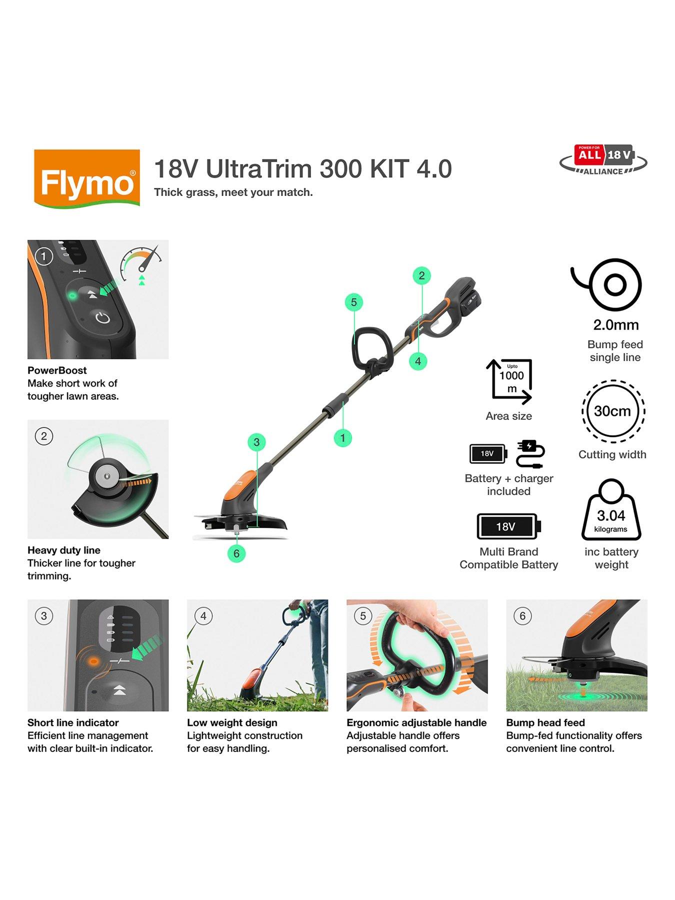  image of flymo-18v-ultratrim-300-cordless-grass-trimmer
