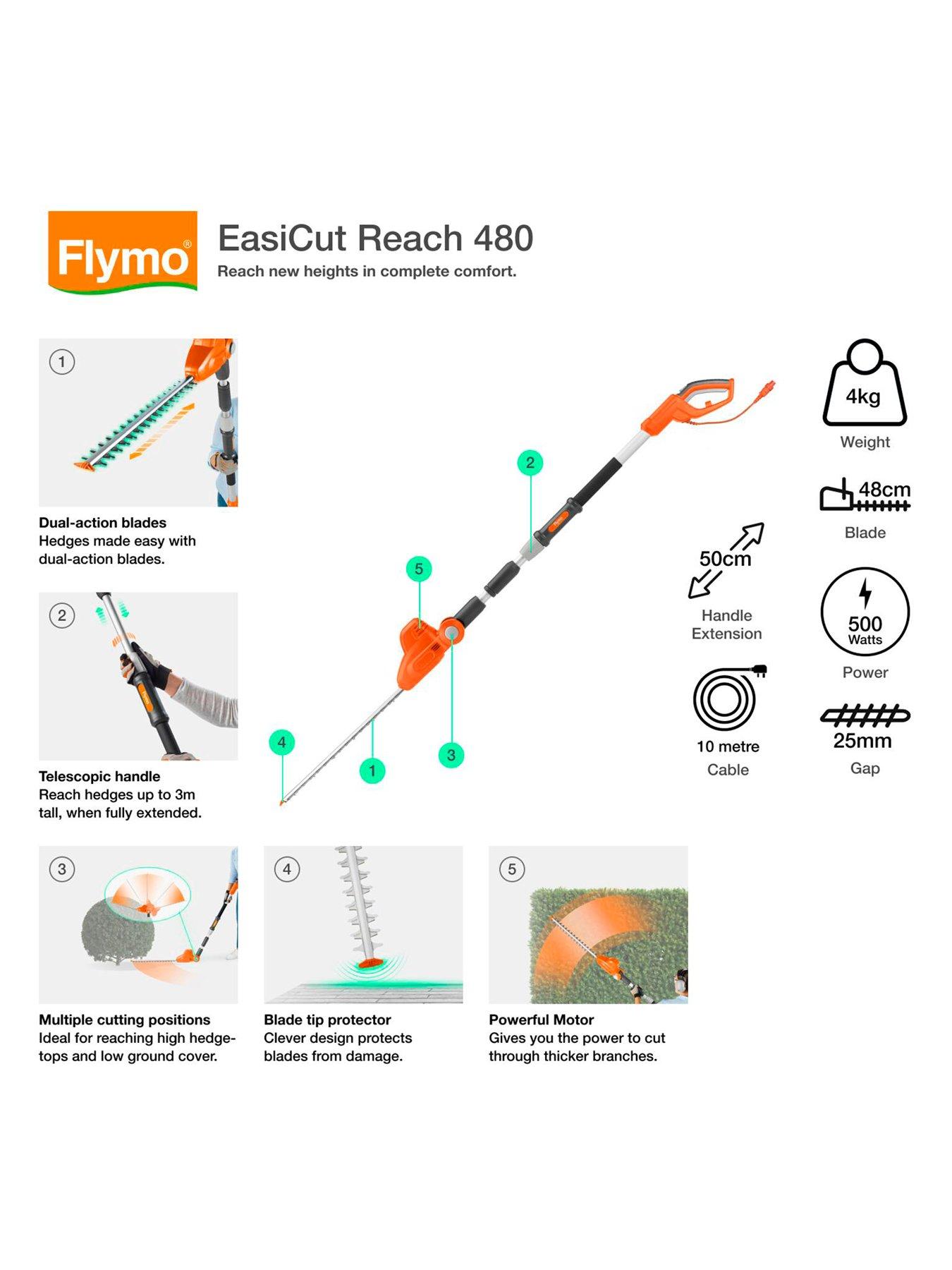 Image 2 of 7 of Flymo EasiCut Reach 480 Corded Hedge Trimmer