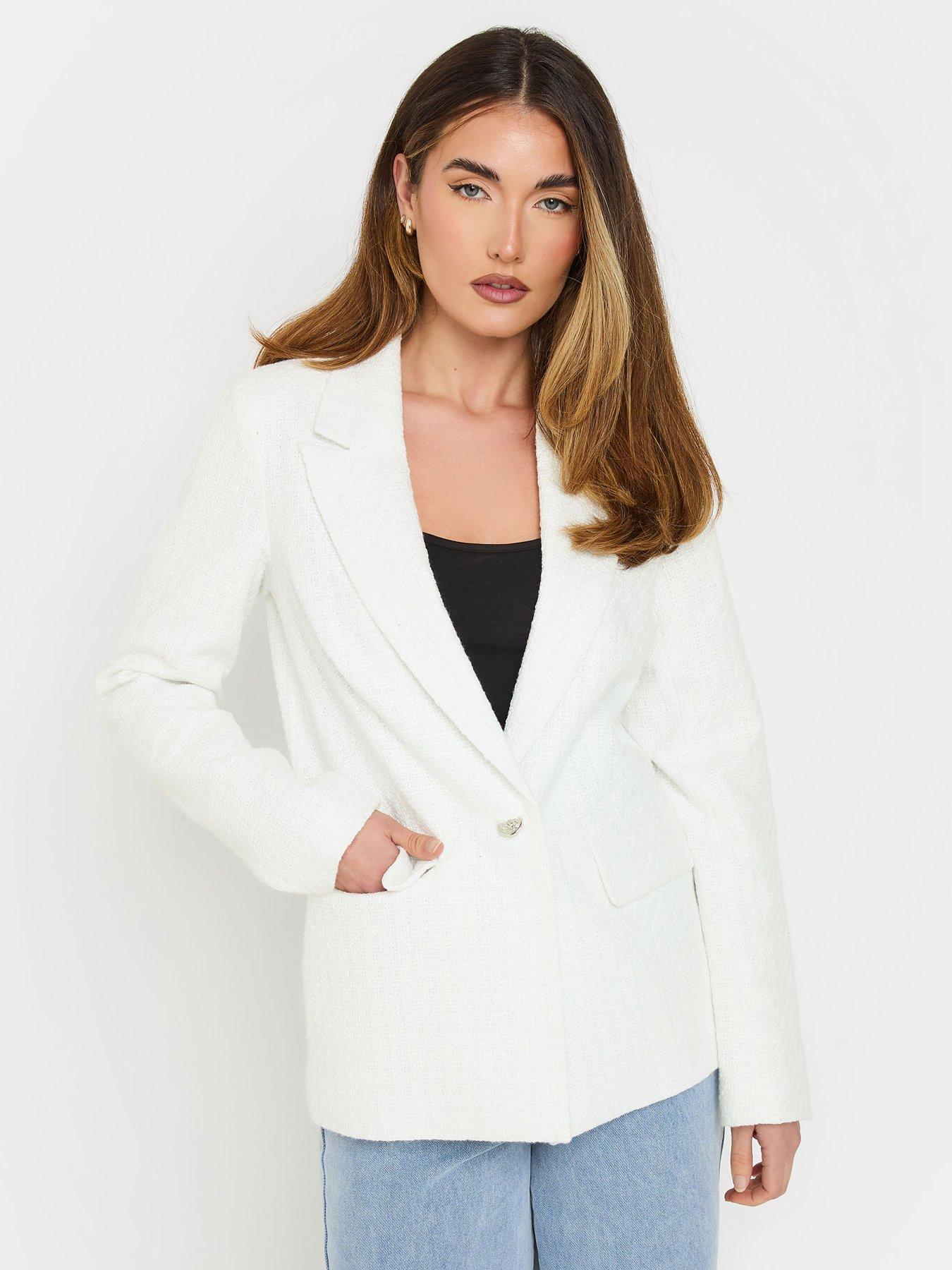 undefined Boucle Blazer - Ivory