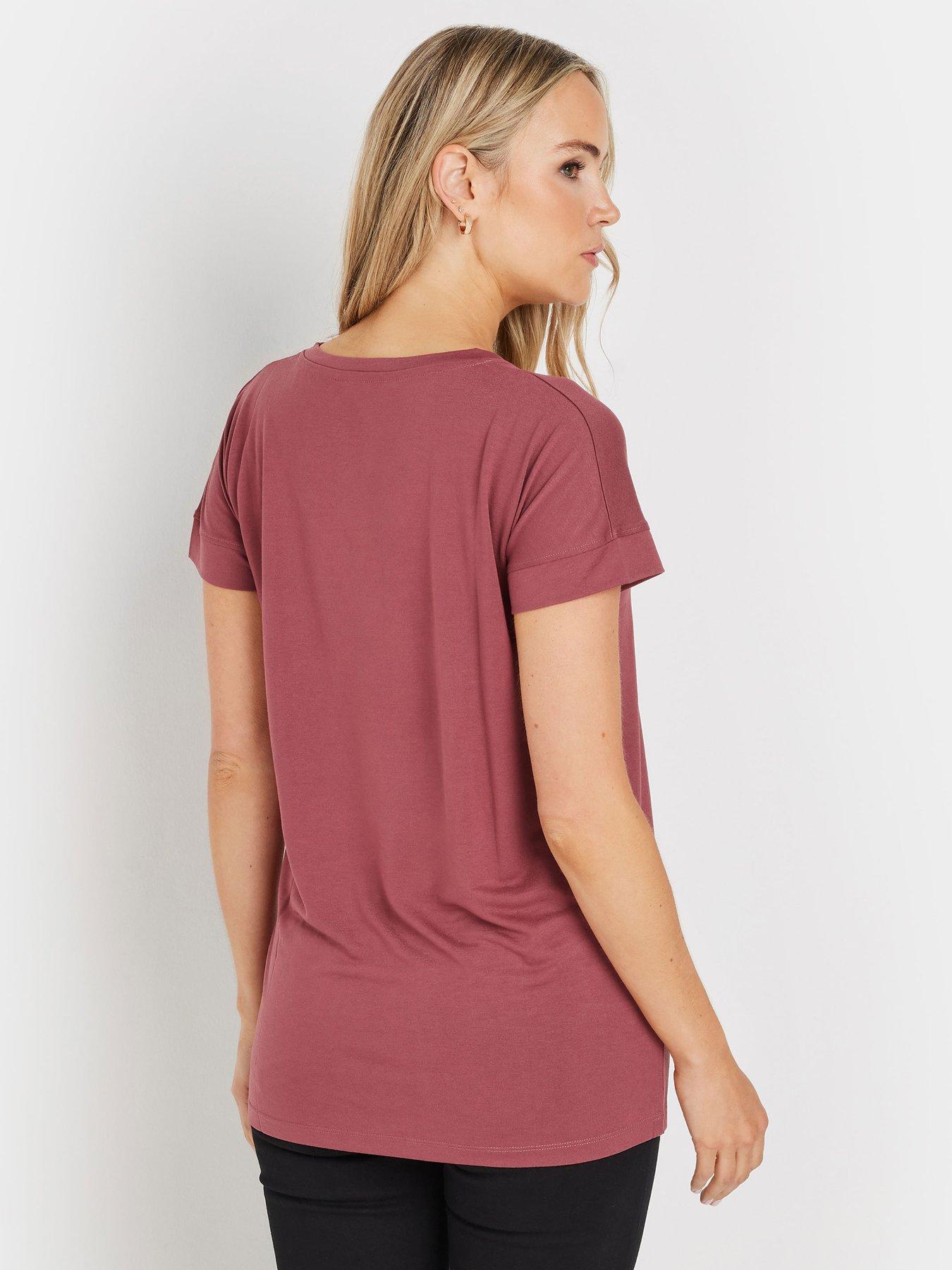 Image 2 of 4 of Long Tall Sally Premium Modal V-Neck T-Shirt - Pink