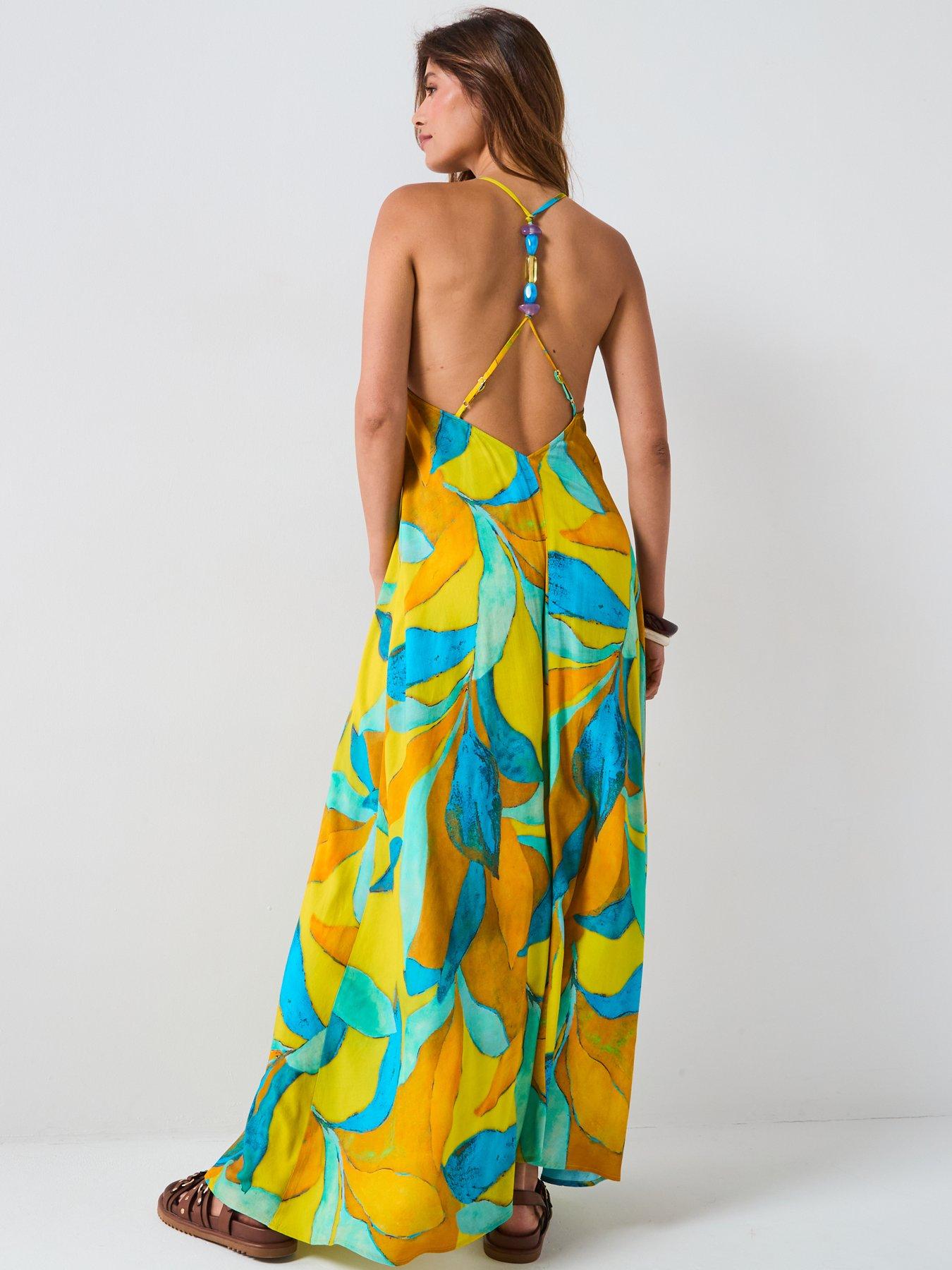 Image 2 of 6 of V by Very Beaded Maxi Beach Dress - Multi