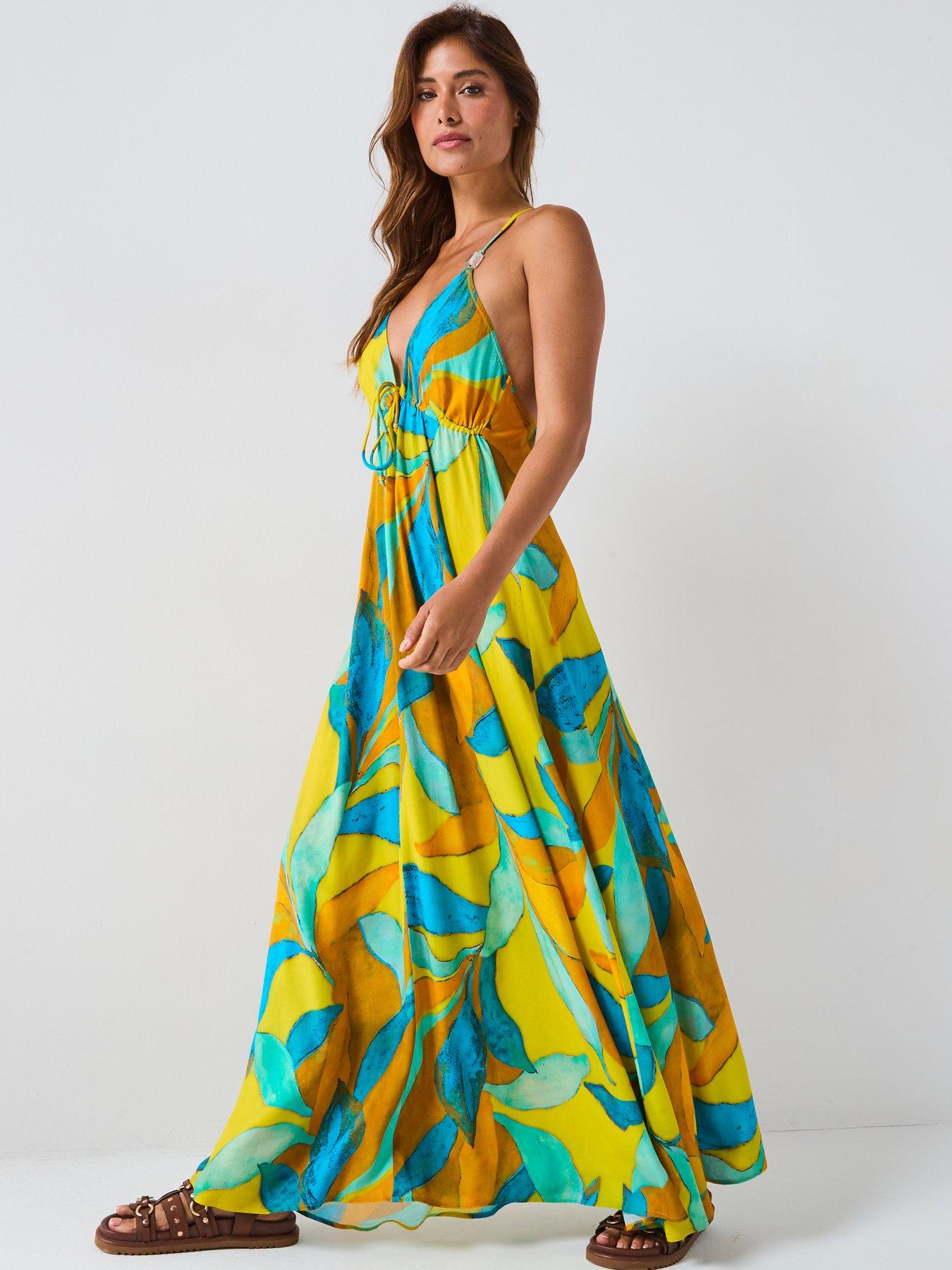 Image 3 of 6 of V by Very Beaded Maxi Beach Dress - Multi