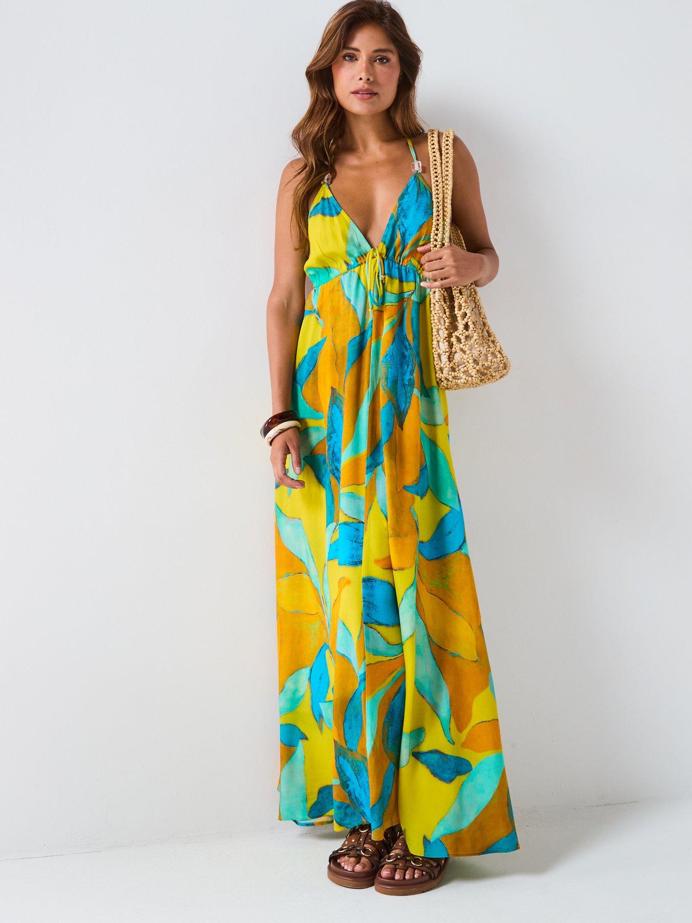 Image 5 of 6 of V by Very Beaded Maxi Beach Dress - Multi