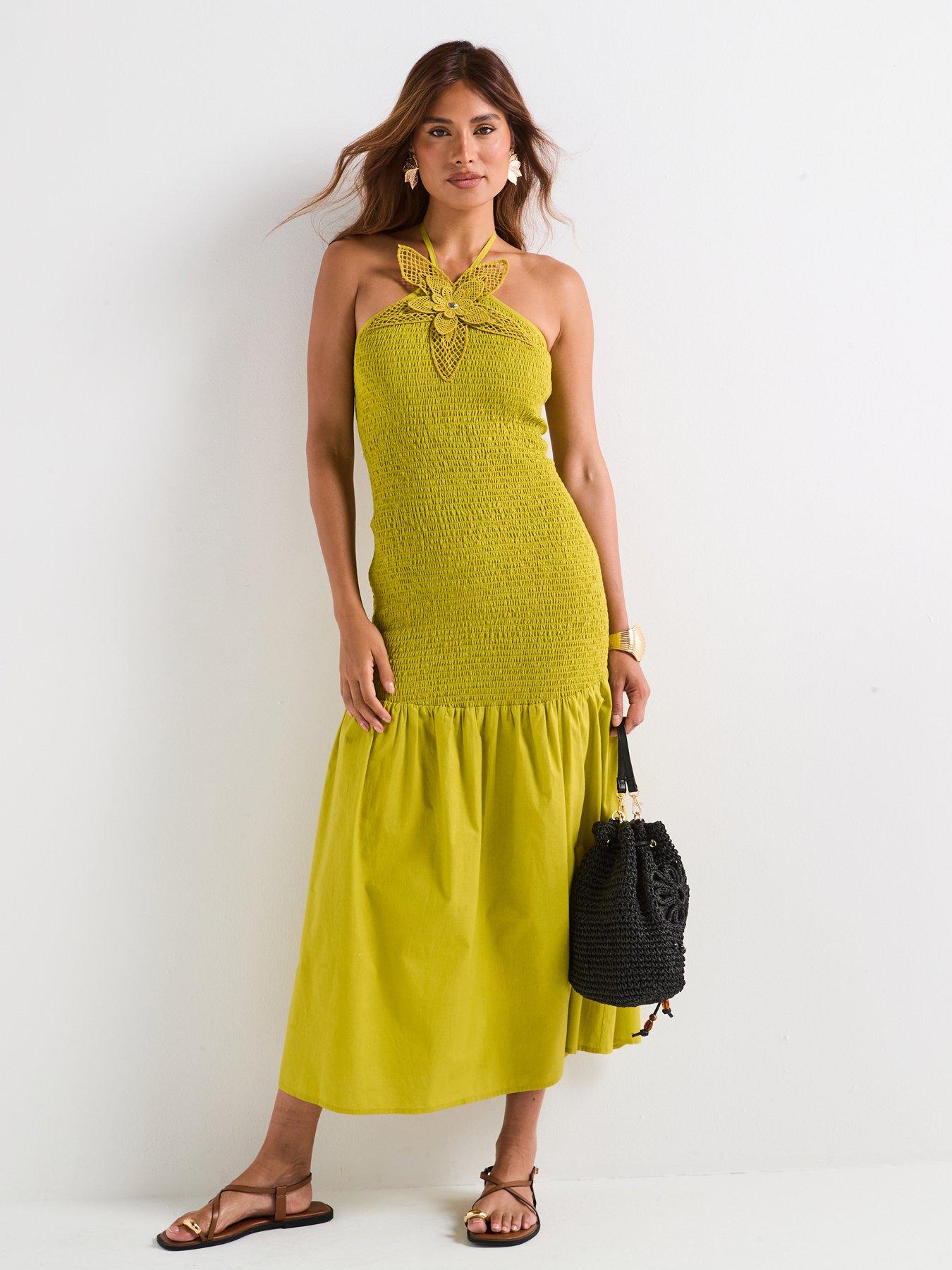 V by Very Floral Shirred Maxi Beach Dress