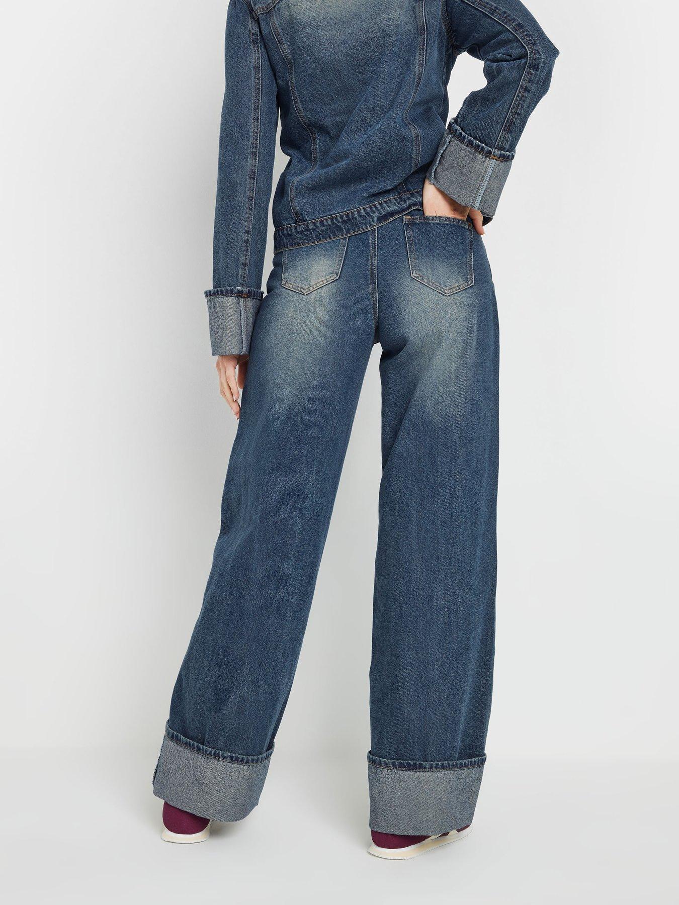 Image 2 of 4 of Long Tall Sally Tall Turn Up Wide Leg Jean 36" - Blue