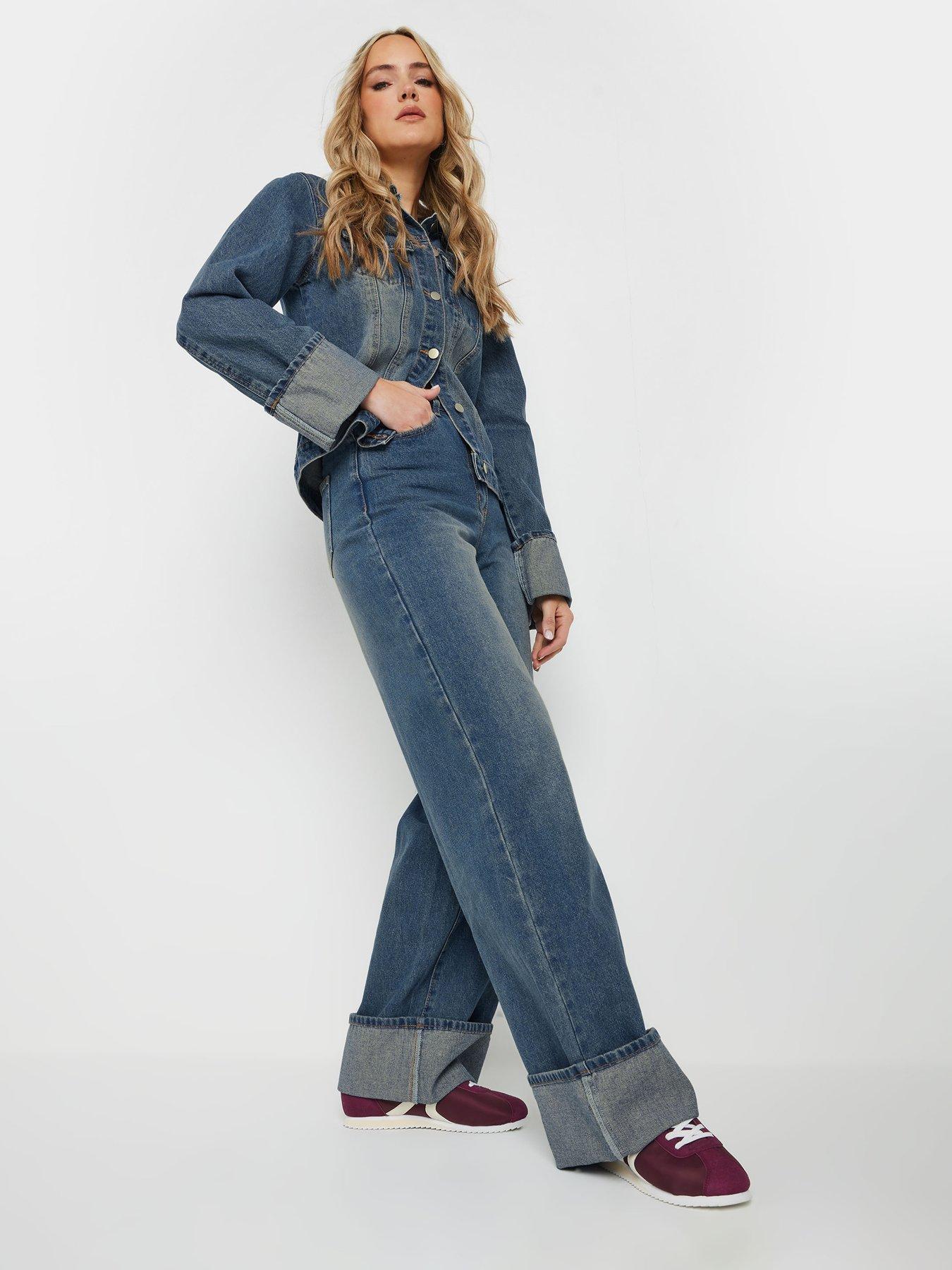Image 3 of 4 of Long Tall Sally Tall Turn Up Wide Leg Jean 36" - Blue