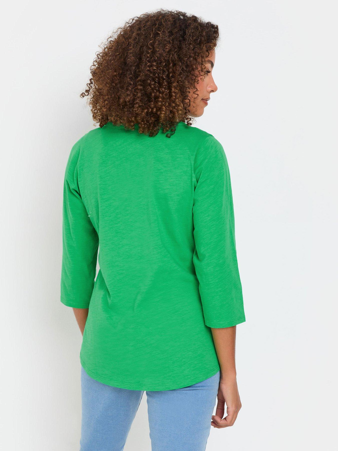  image of mco-34-sleeve-henley-top-green
