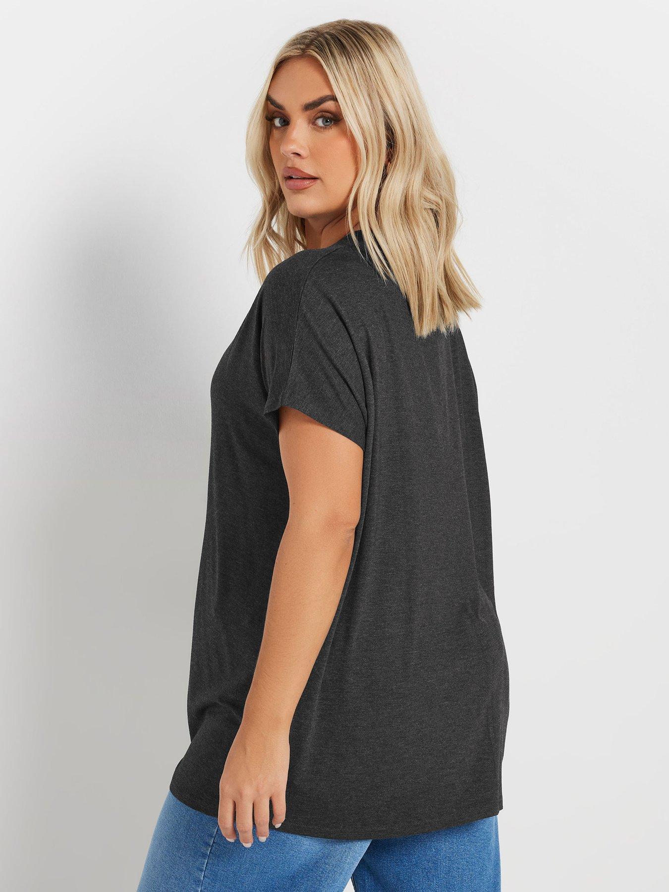  image of yours-curve-grown-on-basic-t-shirt-grey