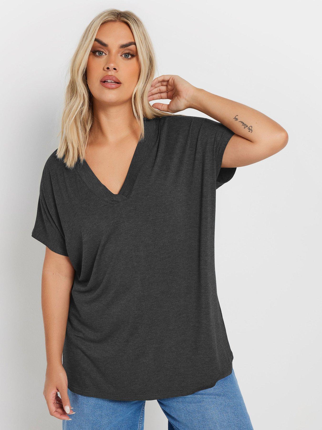  image of yours-curve-grown-on-basic-t-shirt-grey