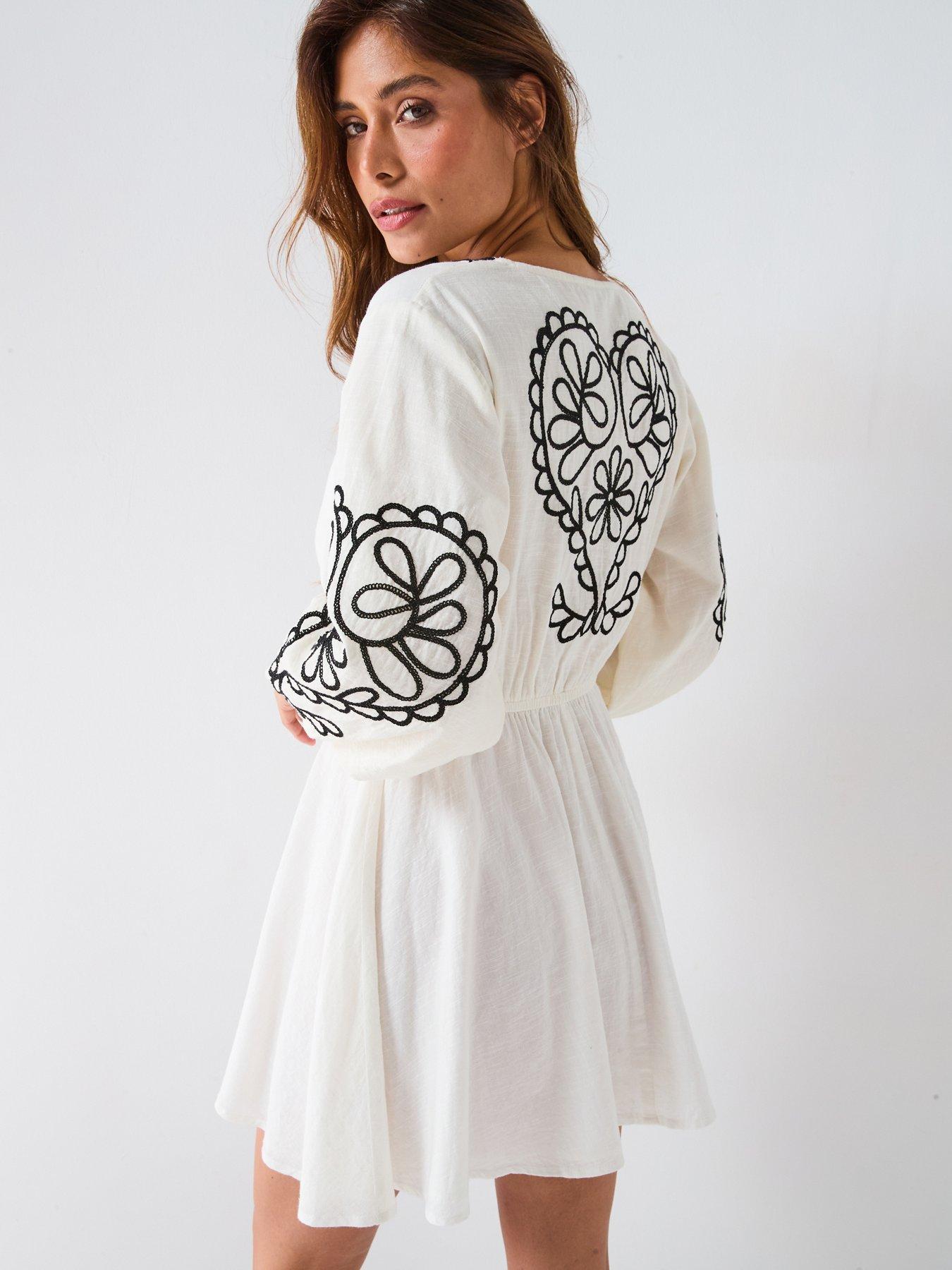 v-by-very-embroidered-dress-cream