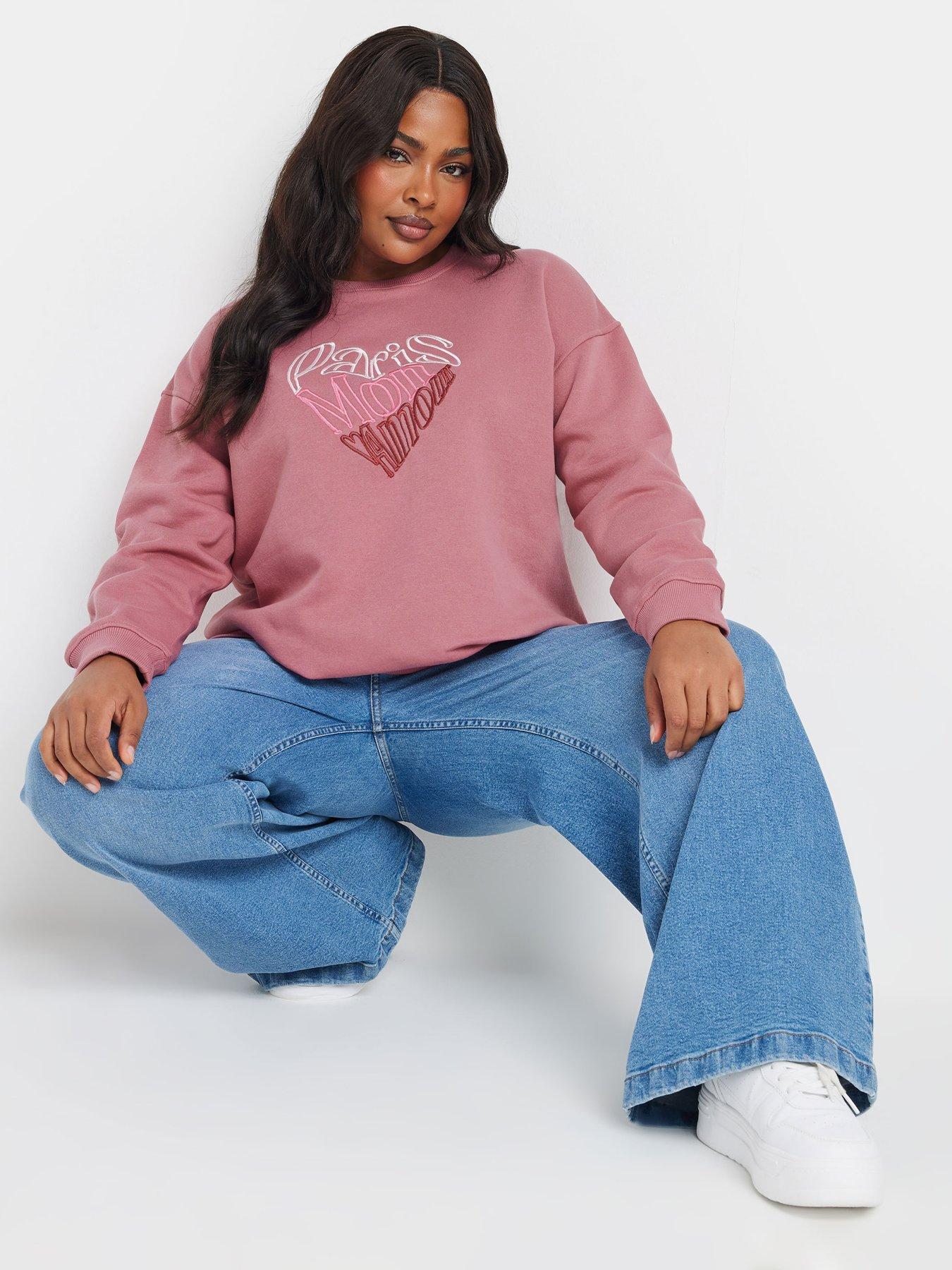 undefined Curve Paris Tonal Embroidered Sweatshirt - Black