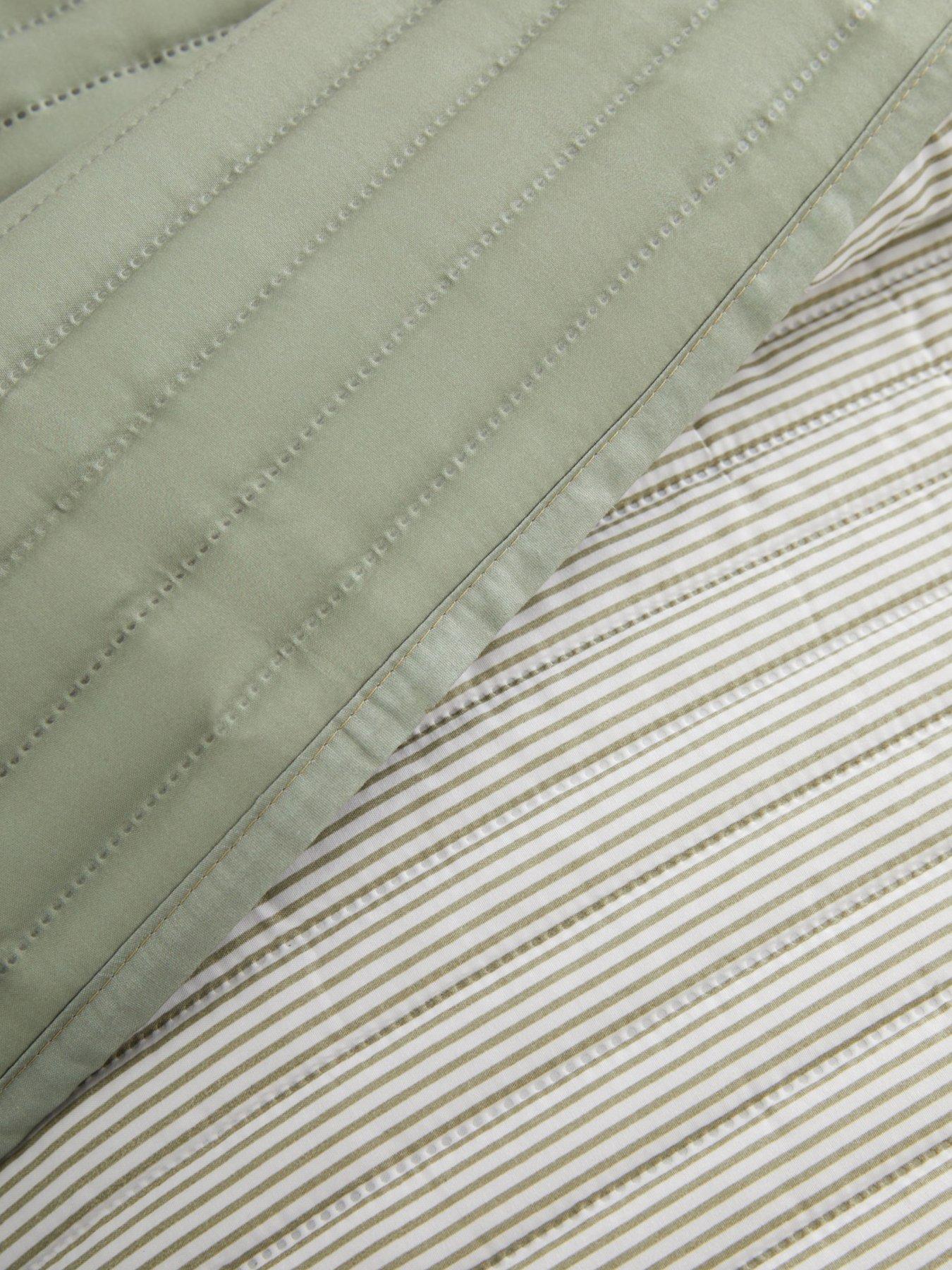  image of catherine-lansfield-stripe-bedspread-thrownbsp