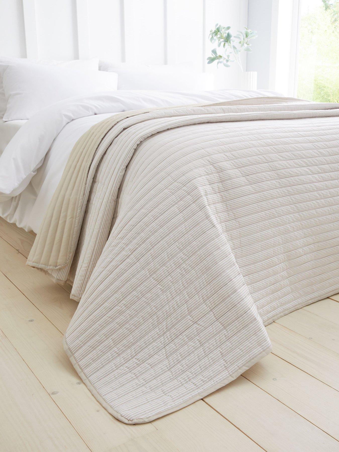 Catherine Lansfield Stripe Bedspread Throw