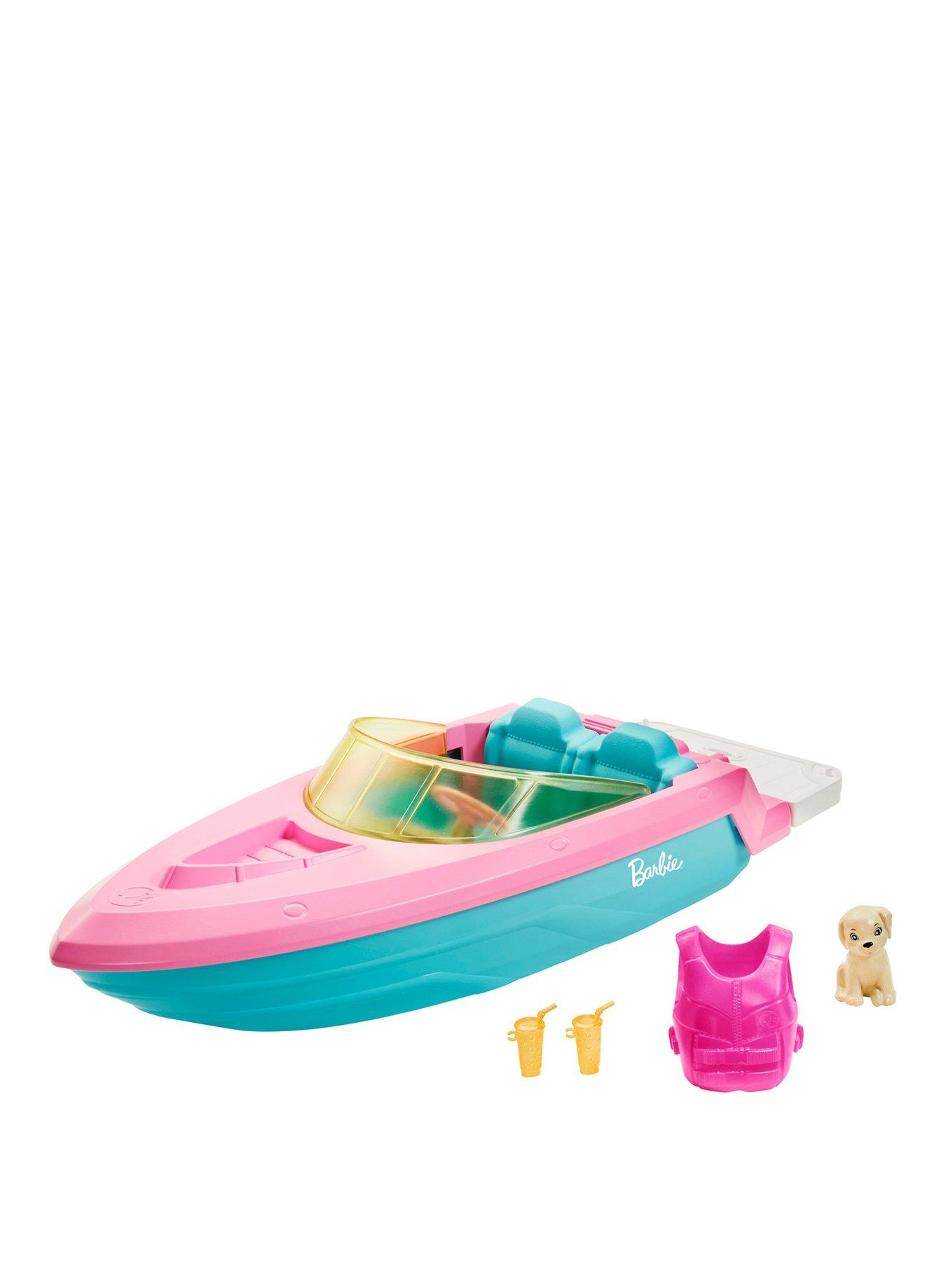 Barbie Boat with Puppy Figure Set