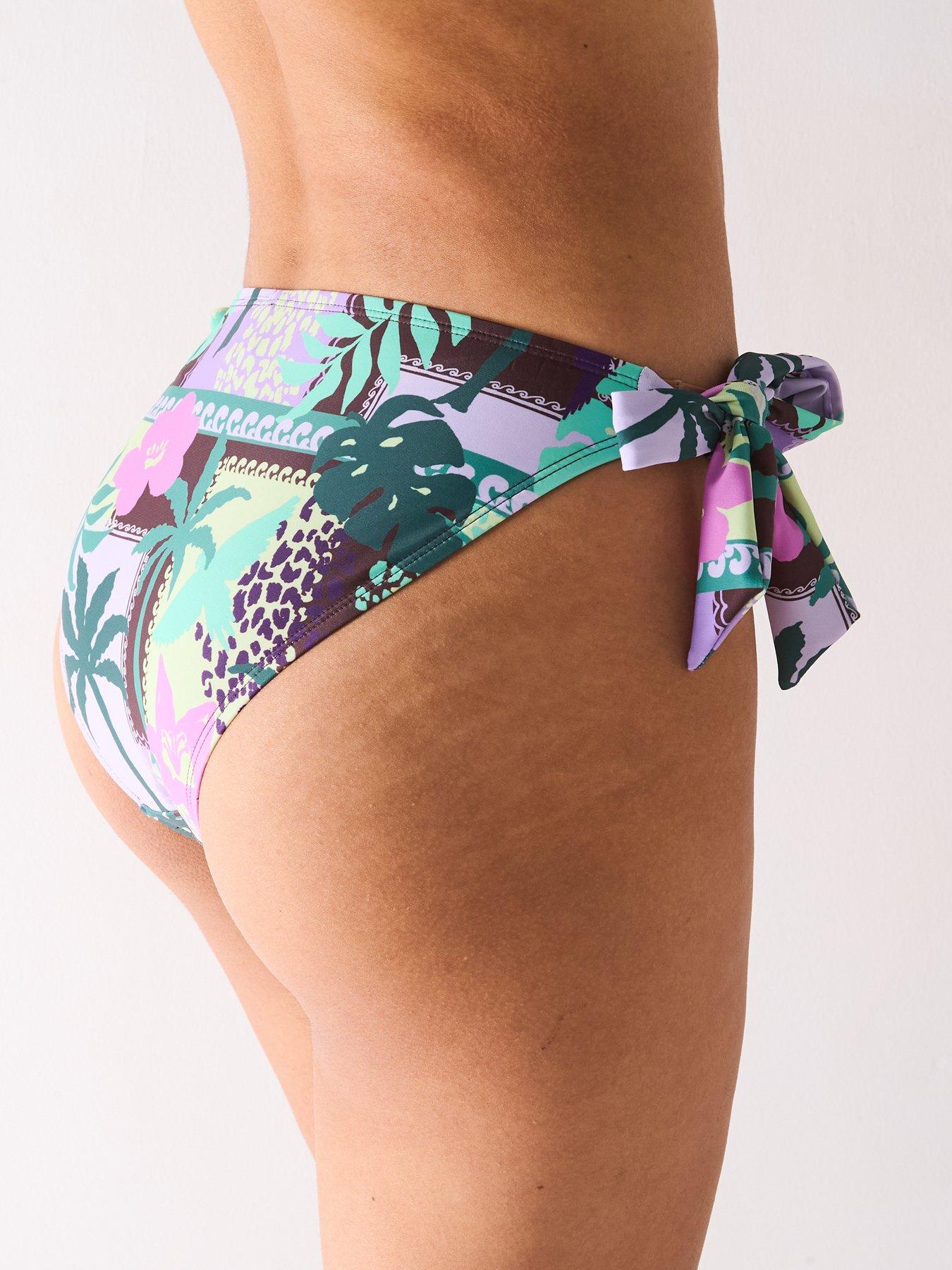 Image 2 of 5 of V by Very Printed Tie Underwired Bikini Bottom - Multi