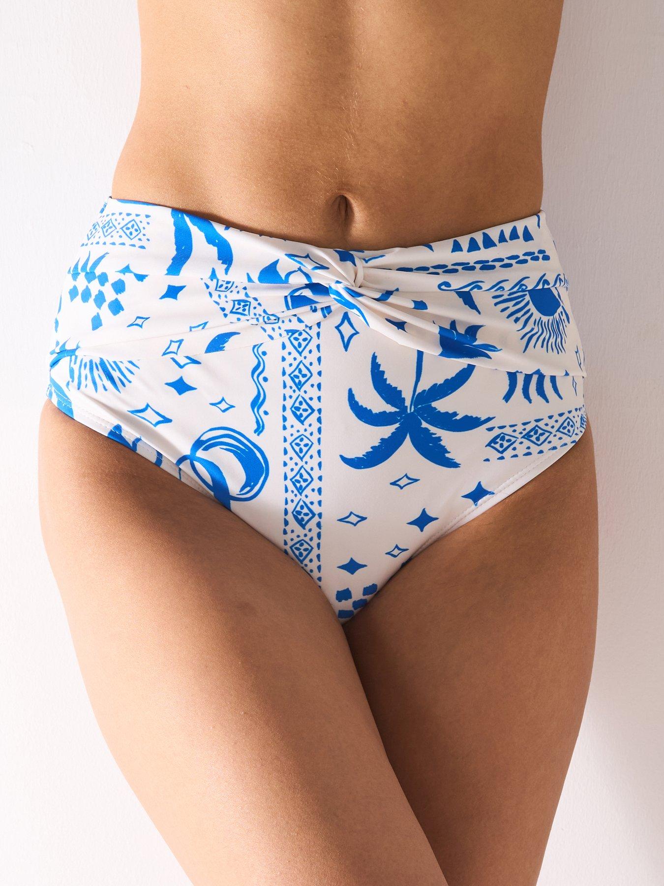 V by Very Twist Front Detail Bikini Bottom - Blue