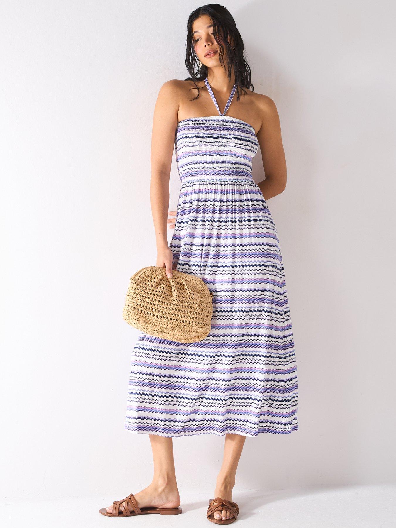Image 1 of 6 of Everyday Mix And Match Halterneck Dress