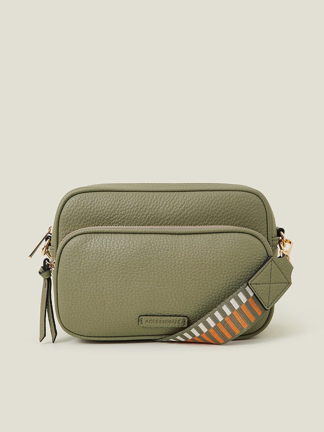 Image 1 of 5 of Accessorize Dina Double Zip Camera Bag - Khaki