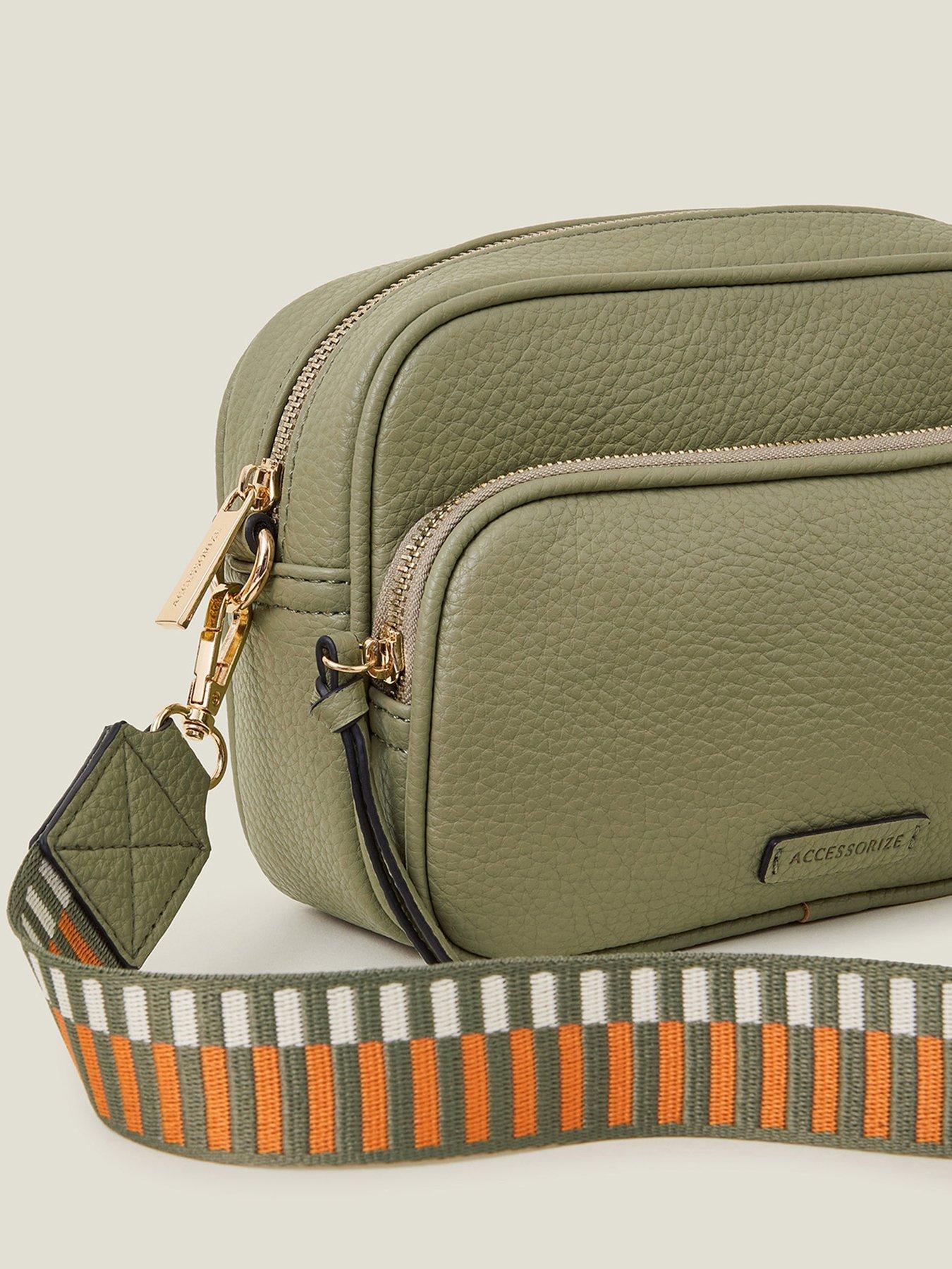 Image 4 of 5 of Accessorize Dina Double Zip Camera Bag - Khaki