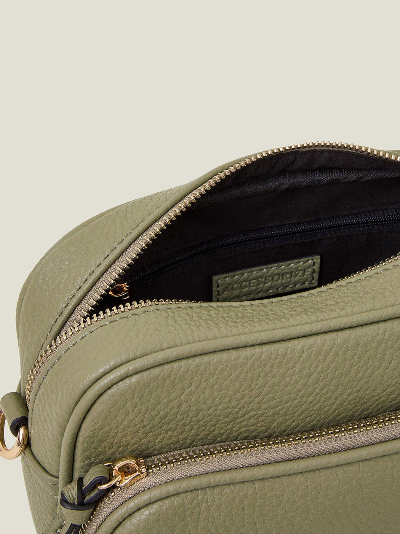Image 5 of 5 of Accessorize Dina Double Zip Camera Bag - Khaki