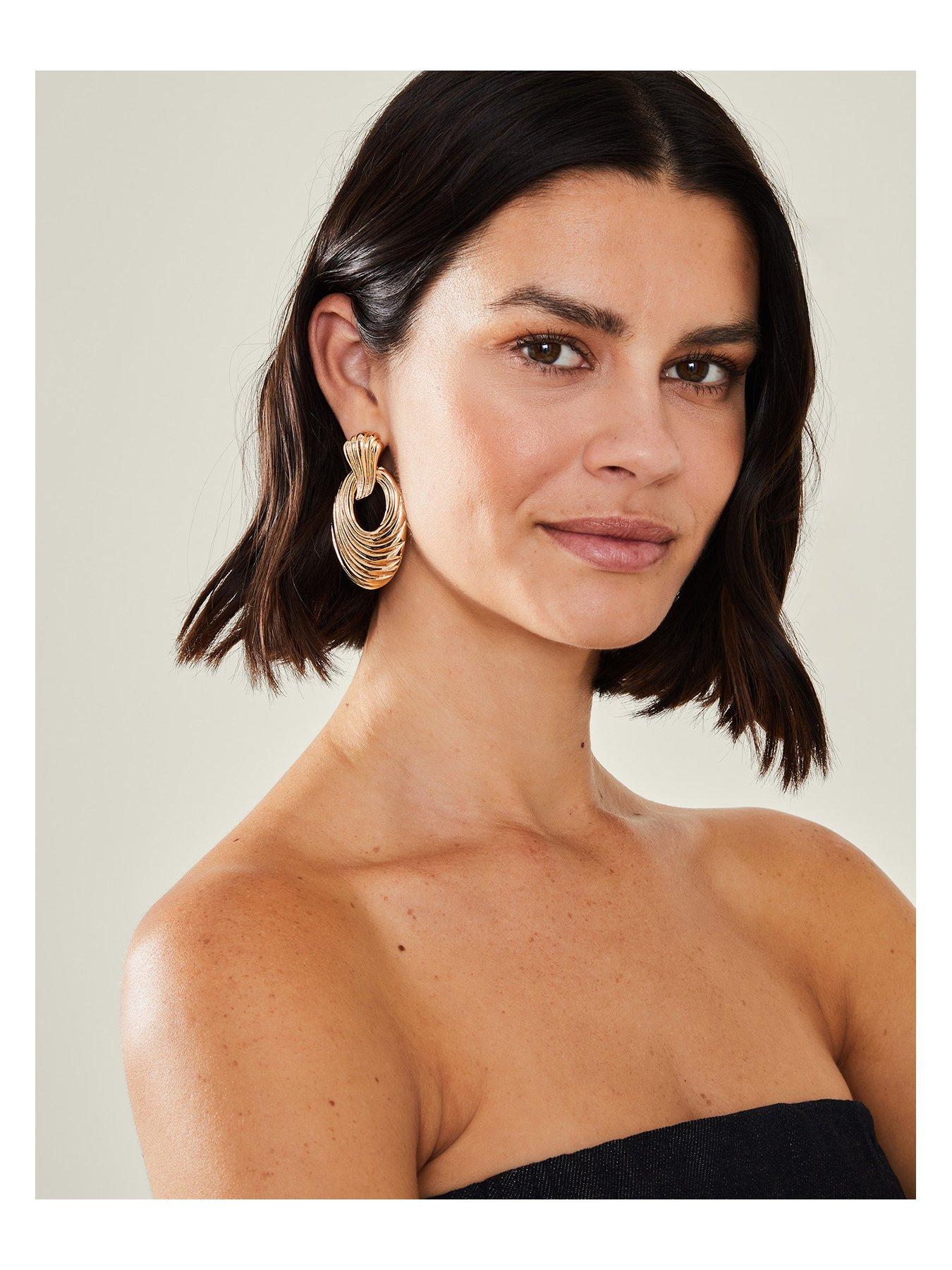  image of accessorize-swirly-door-knocker-earrings