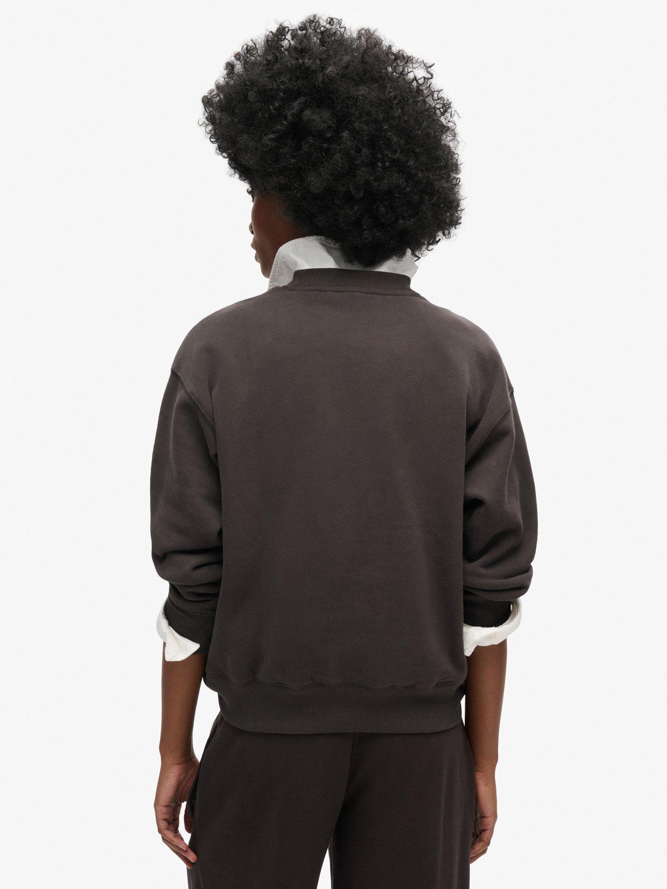  image of superdry-essential-logo-jumper-washed-black