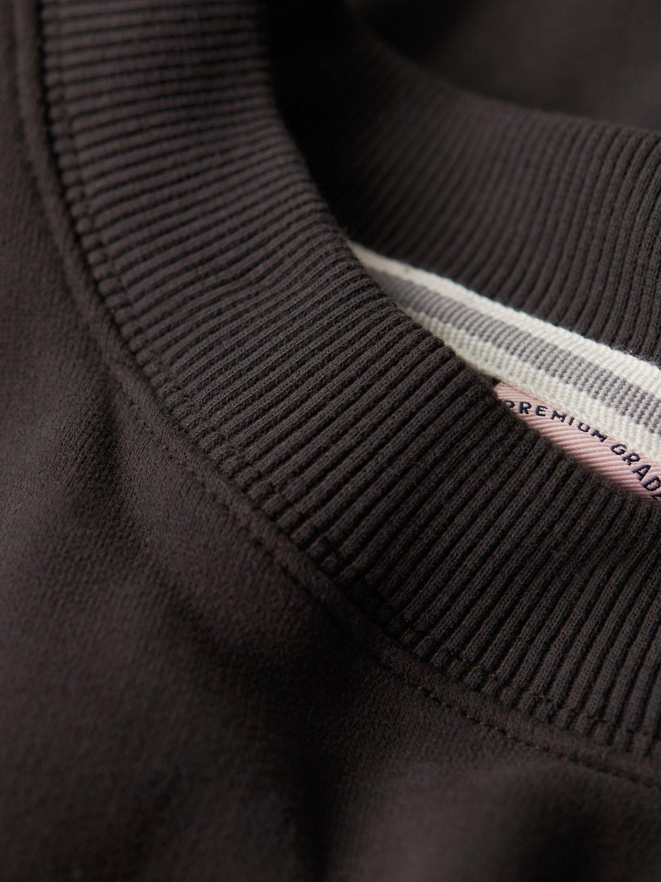  image of superdry-essential-logo-jumper-washed-black