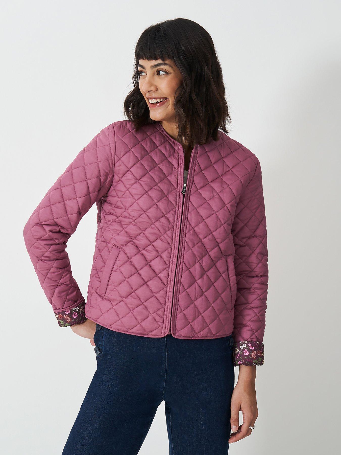 Image 1 of 5 of Crew Clothing Quilted Jacket - Pink