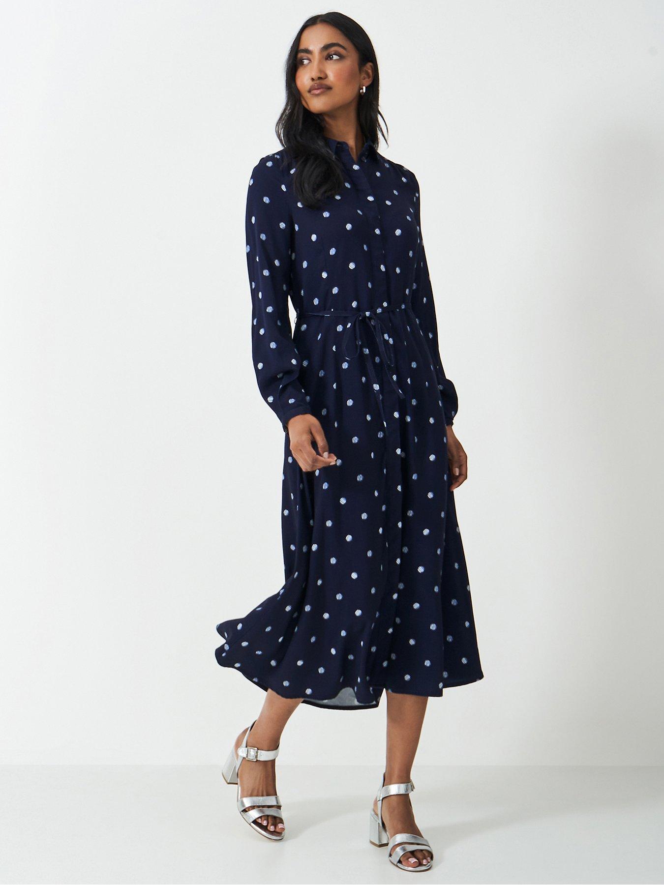 undefined Olivia Printed Shirt Dress - Navy
