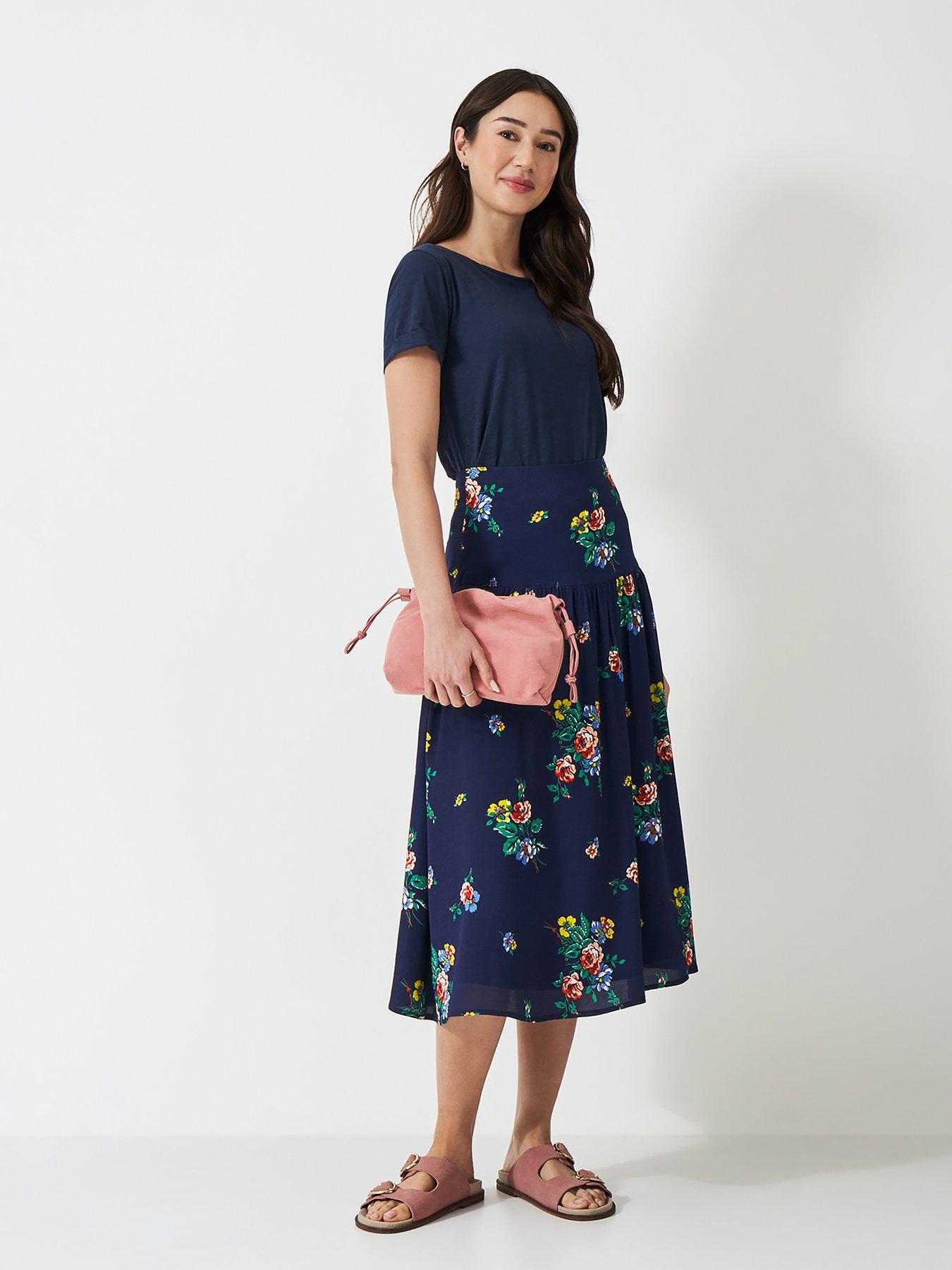 undefined Dara Floral Midi Skirt - Purple
