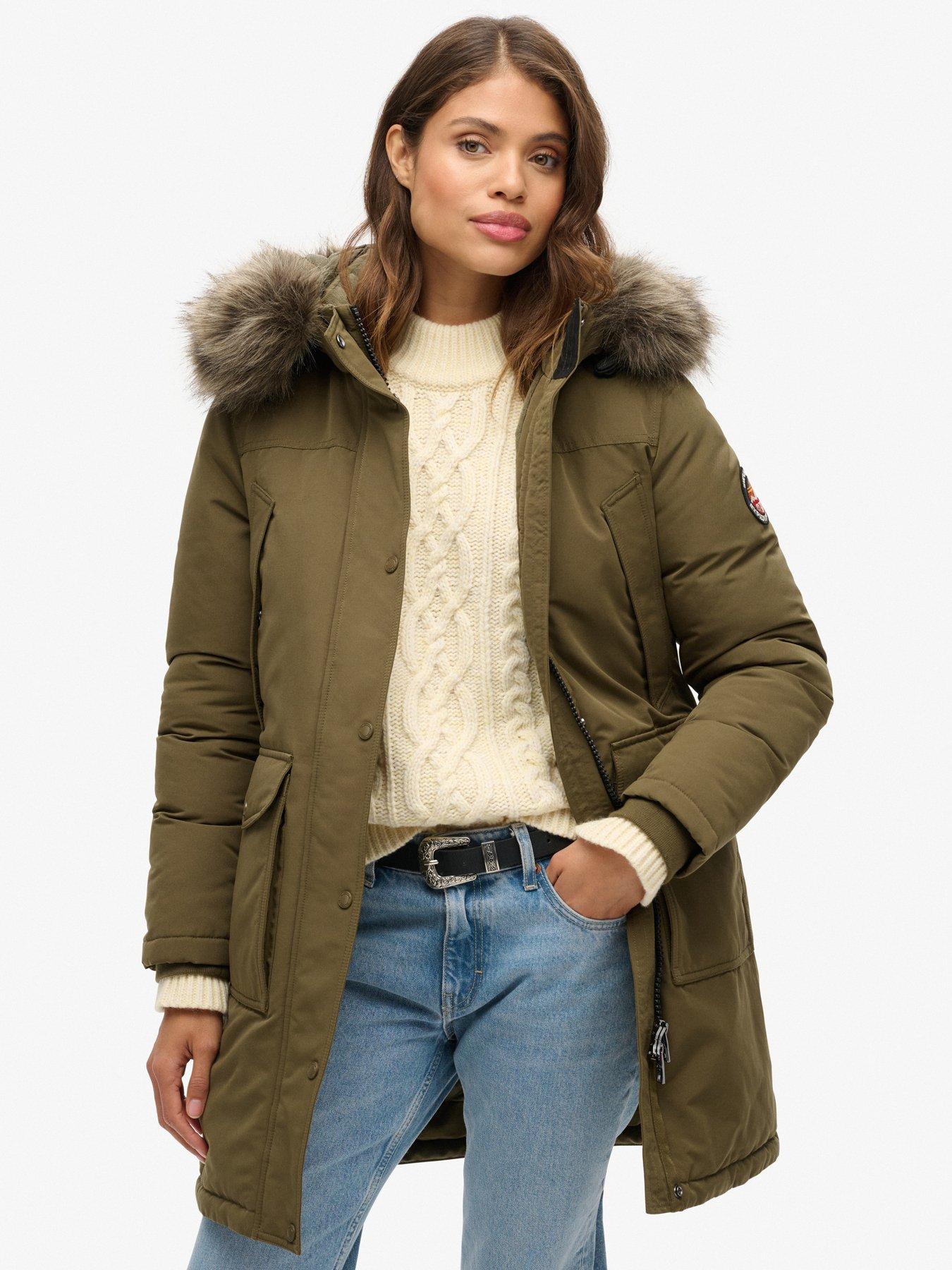 undefined Everest Faux Fur Parka Coat - Green