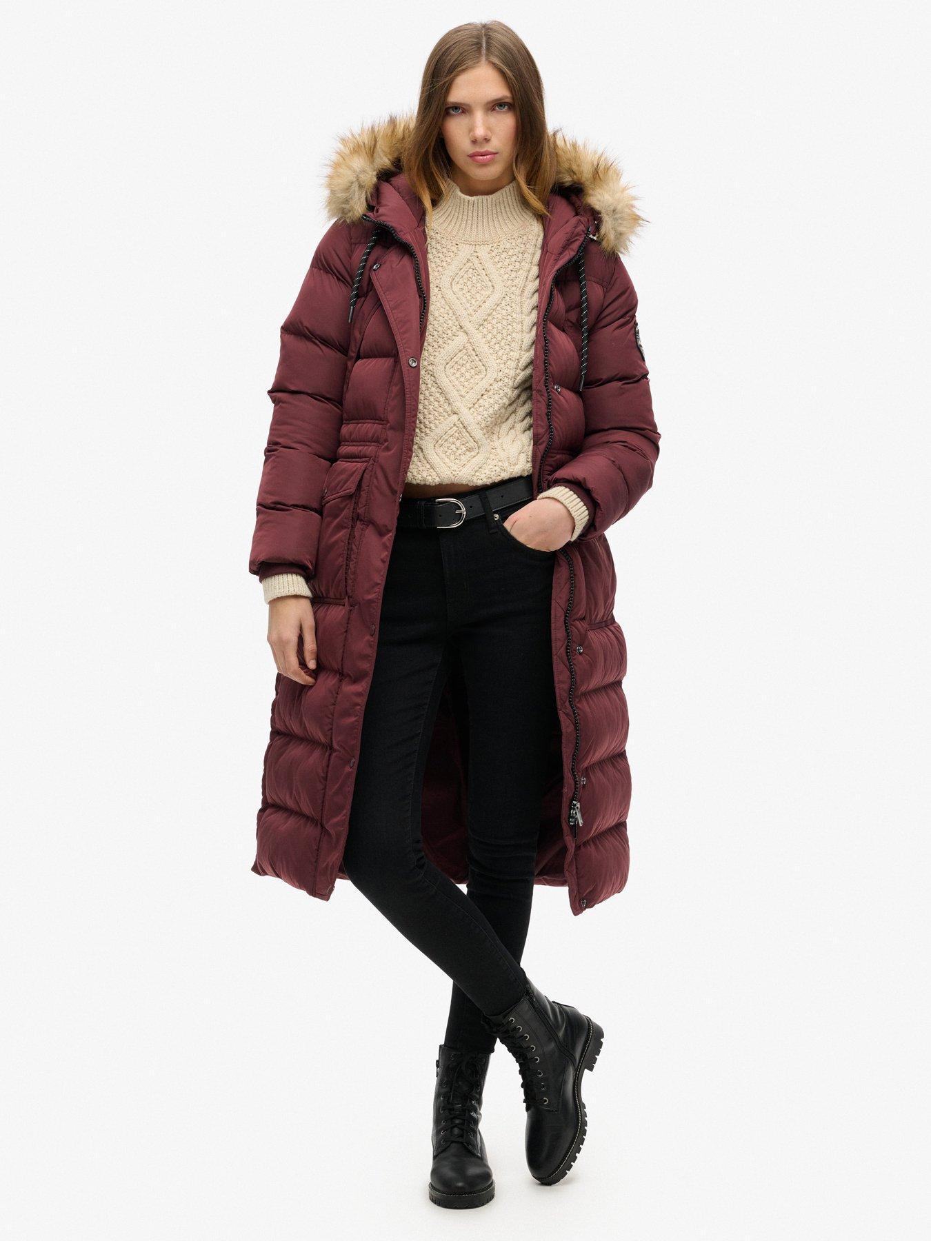 undefined Everest Faux Fur Parka Coat - Red