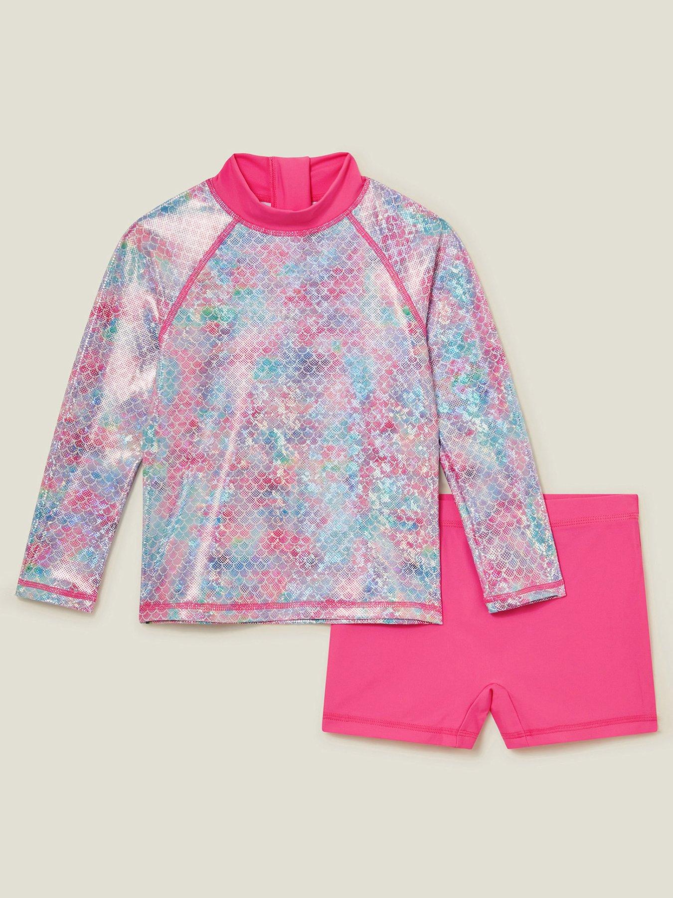  image of accessorize-girls-mermaid-rash-vest-set-multi