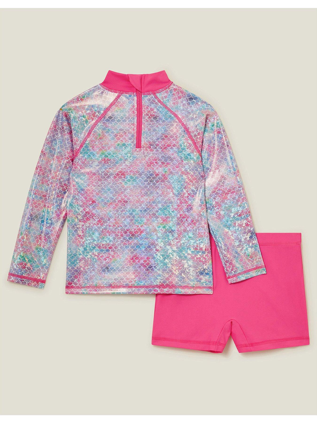  image of accessorize-girls-mermaid-rash-vest-set-multi
